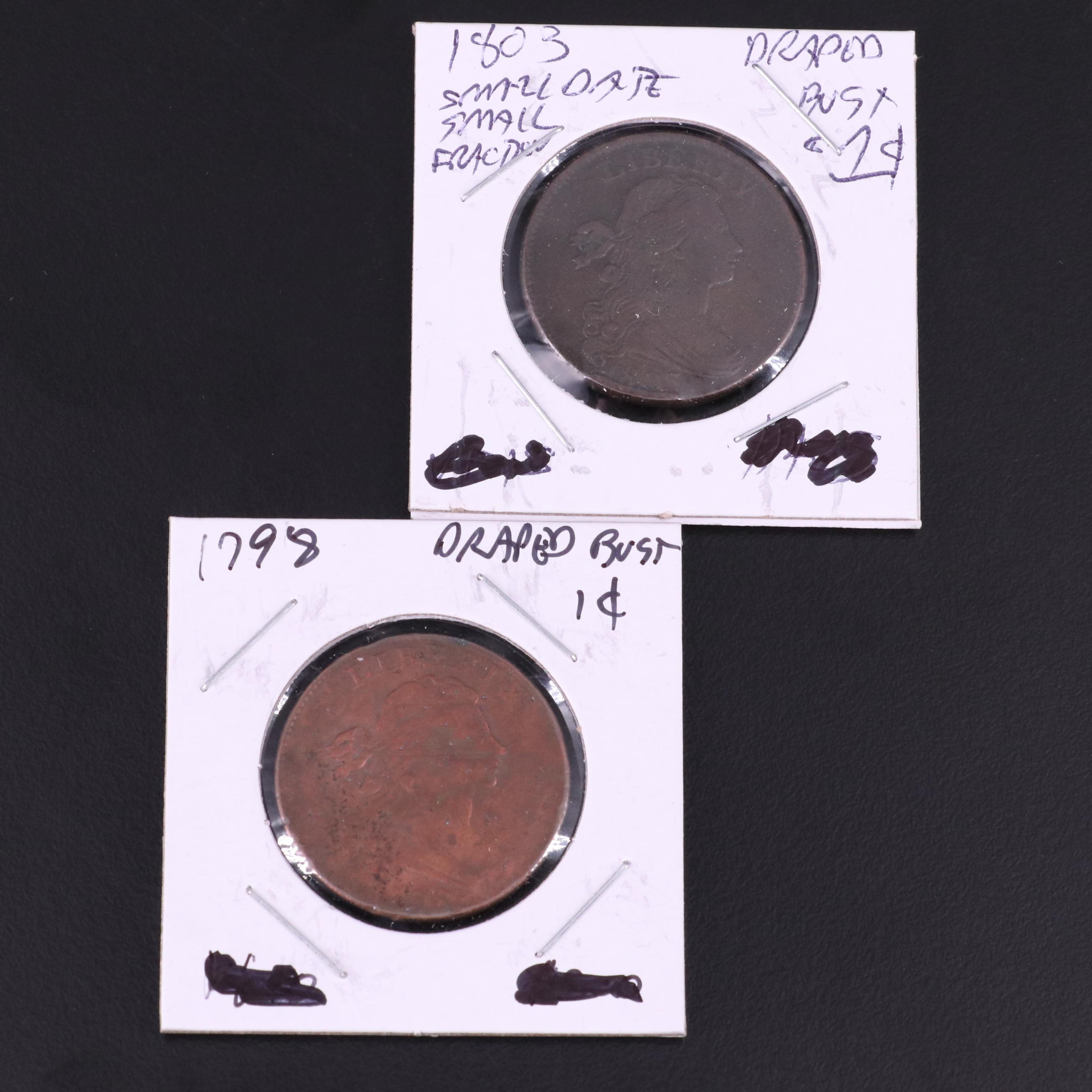 1798 and 1803 Draped Bust Large Cents