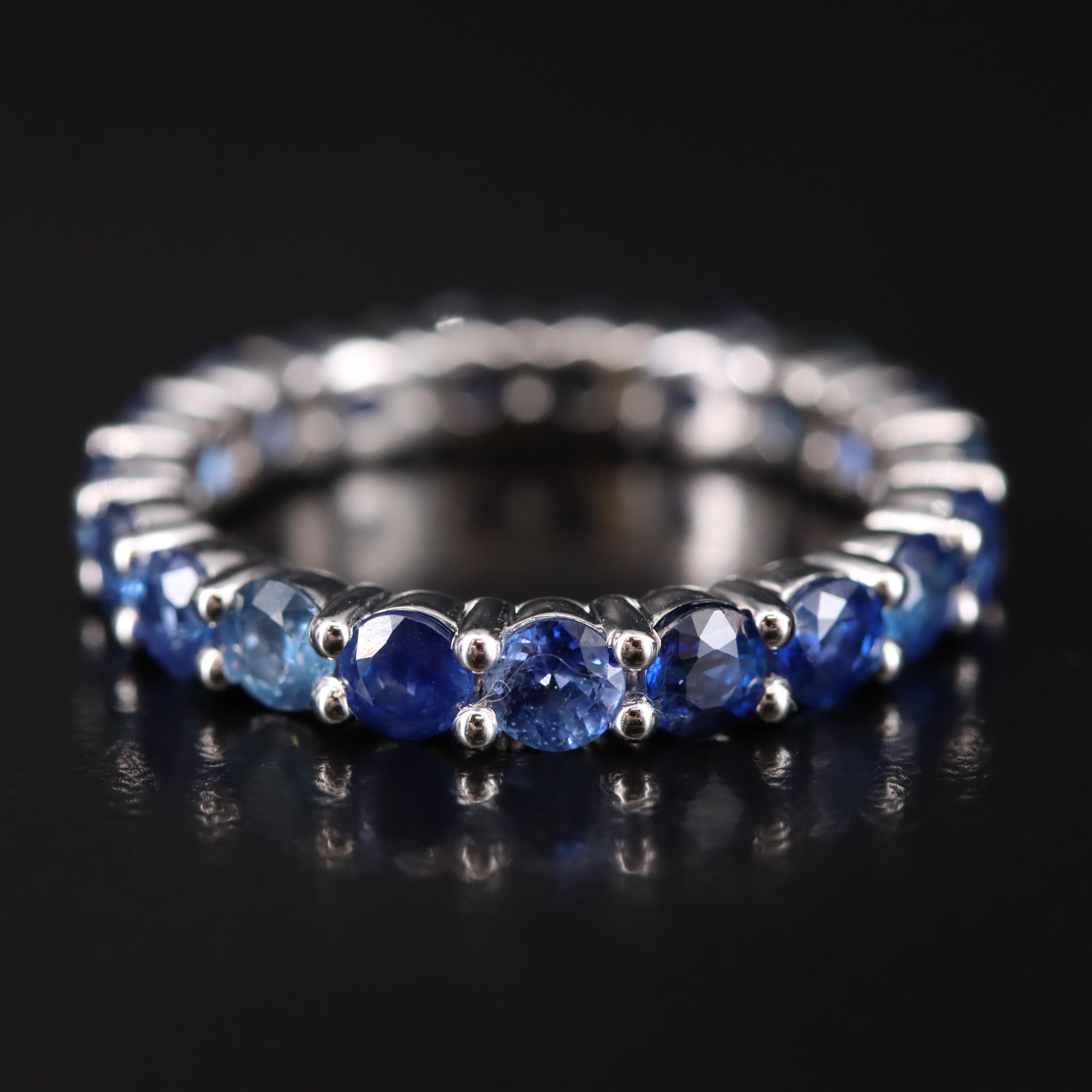 14K 2.95 CTW Sapphire Eternity Ring
