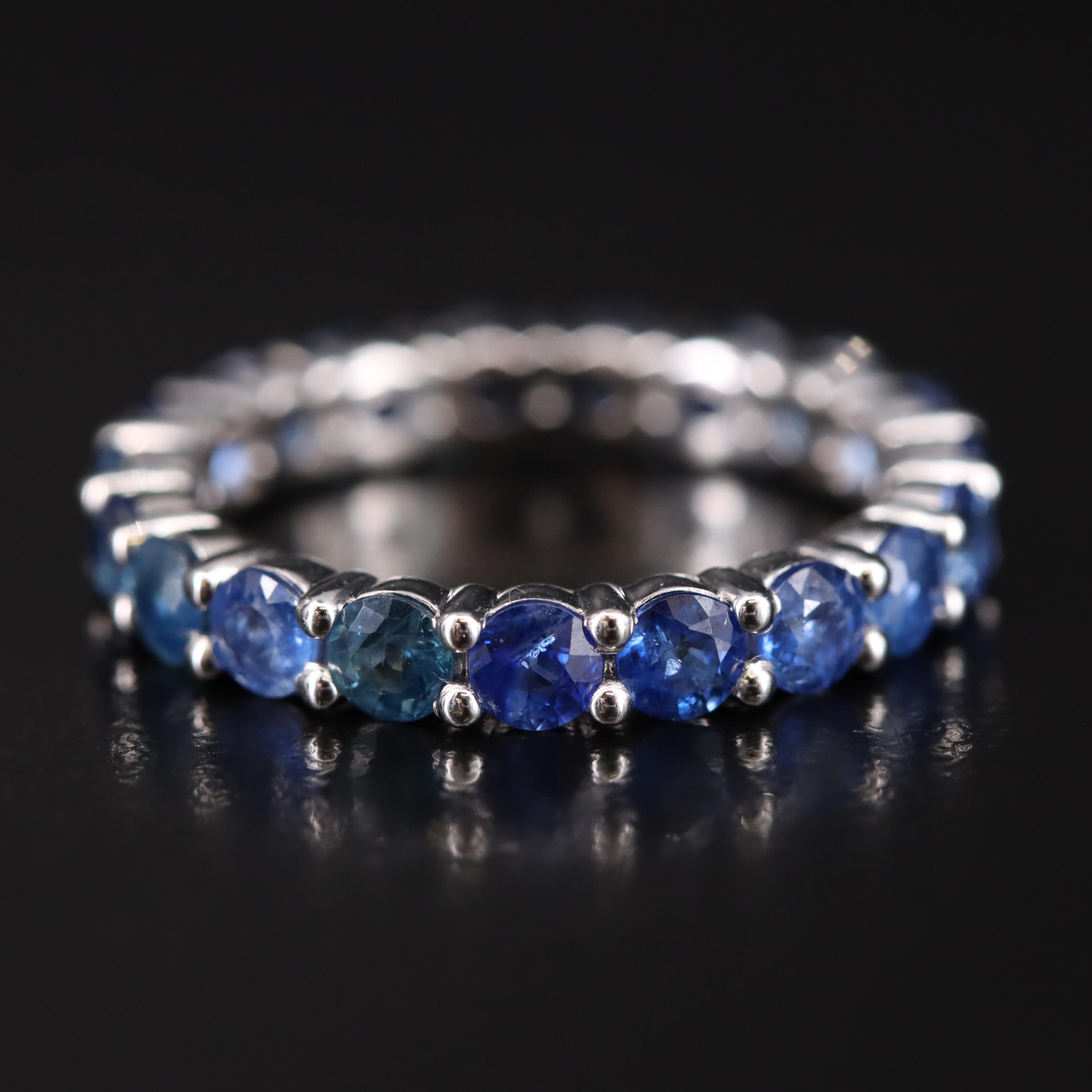 14K 2.95 CTW Sapphire Eternity Ring