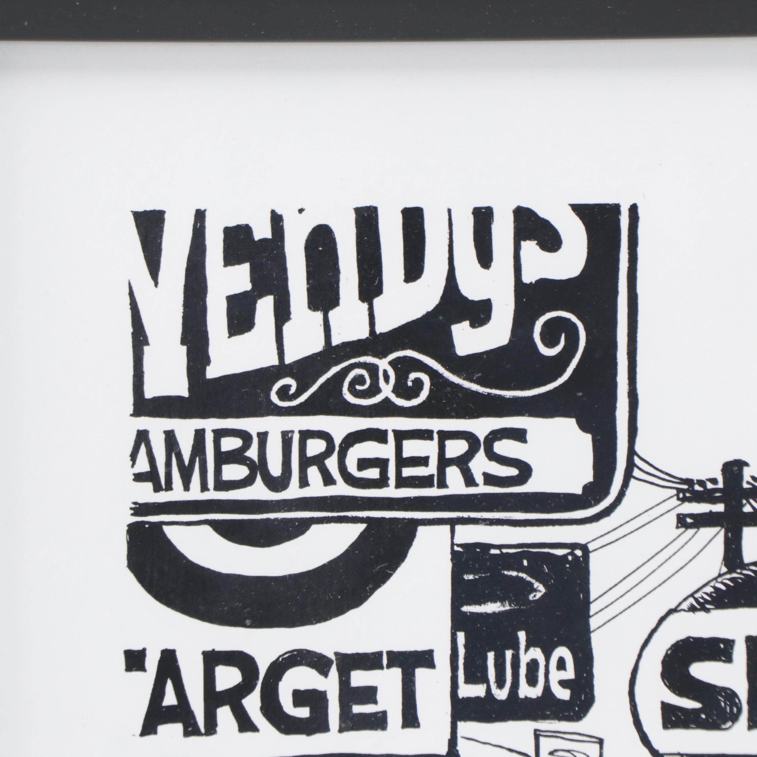 Jim Borgman Cincinnati Ludlow Avenue Themed Lithograph, 2012