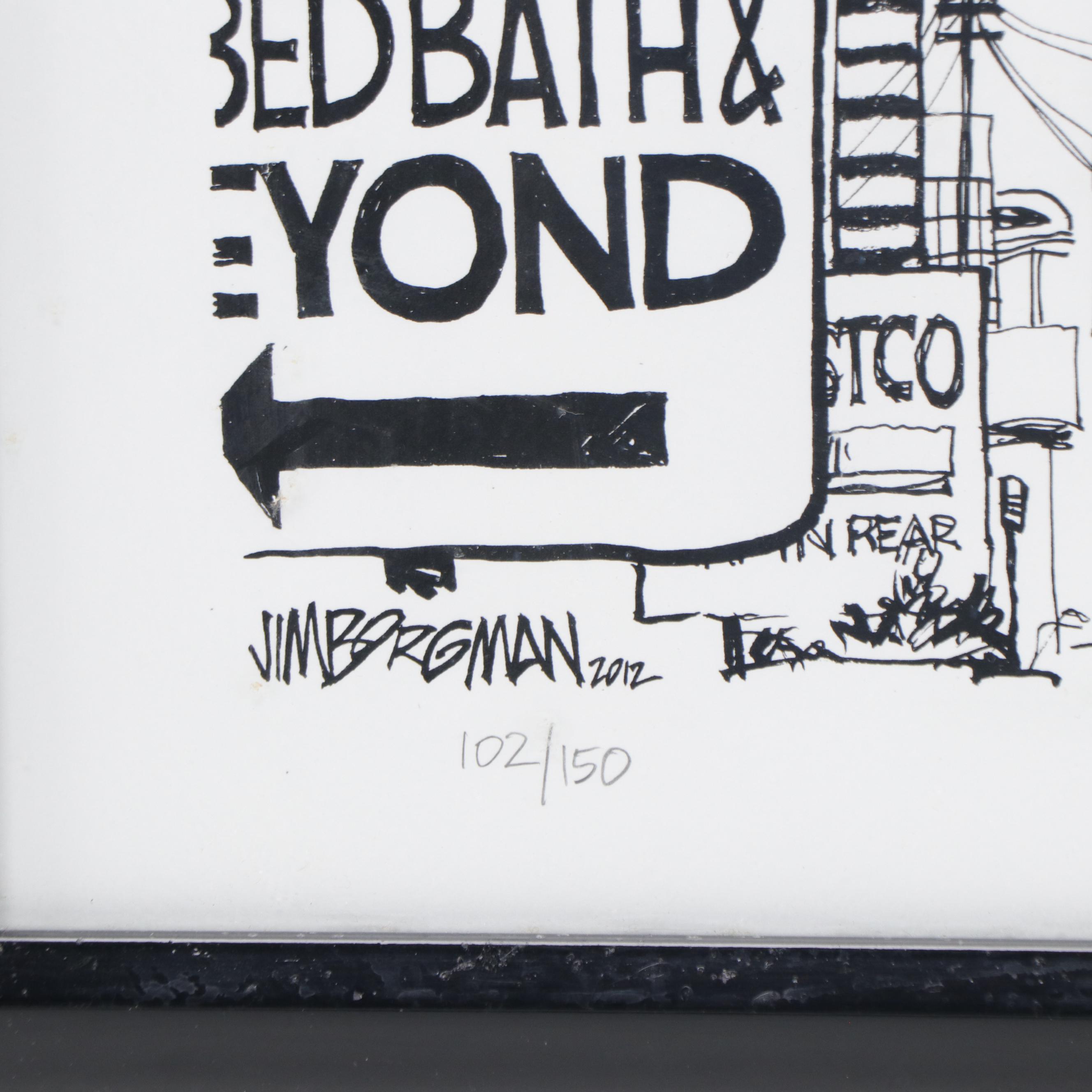 Jim Borgman Cincinnati Ludlow Avenue Themed Lithograph, 2012