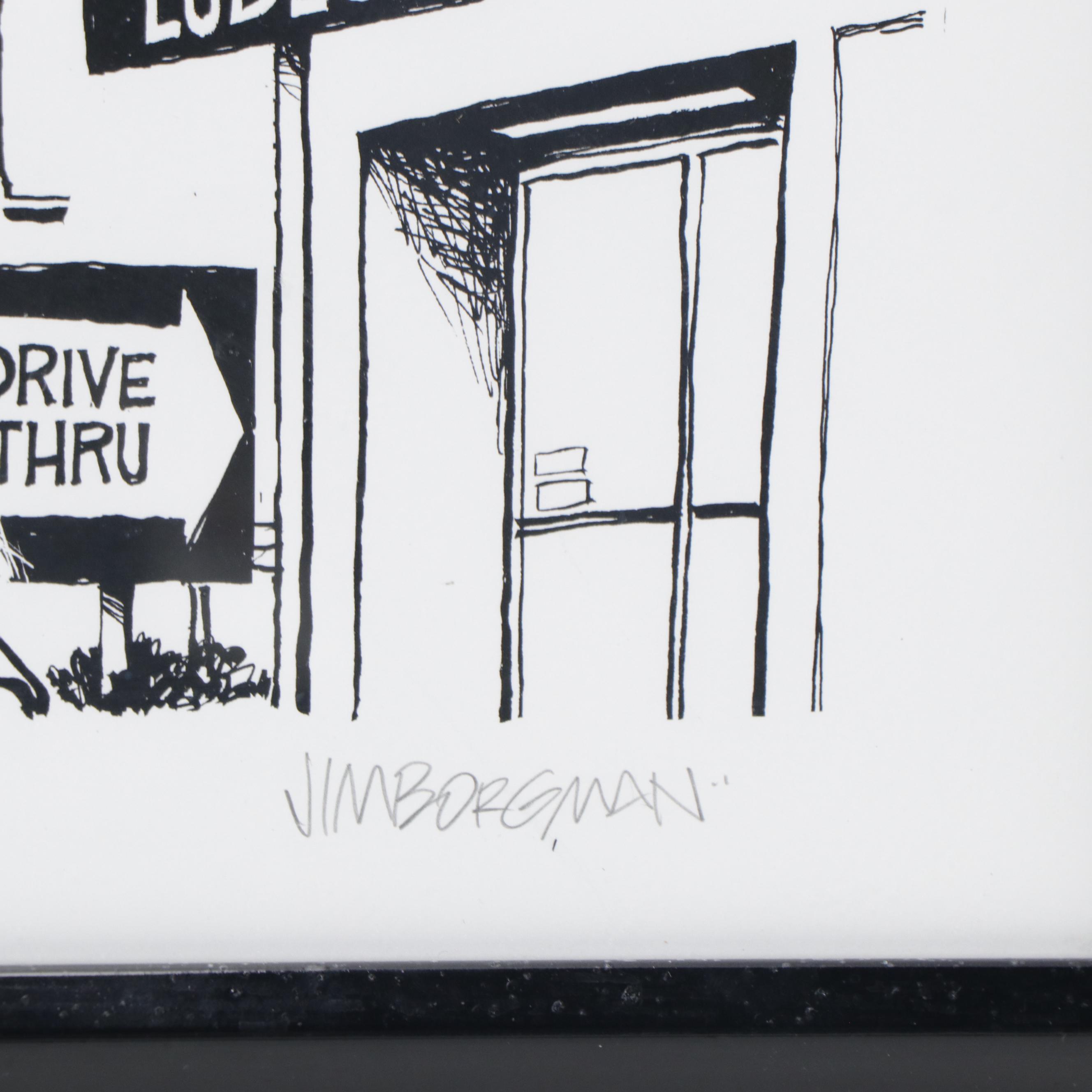 Jim Borgman Cincinnati Ludlow Avenue Themed Lithograph, 2012