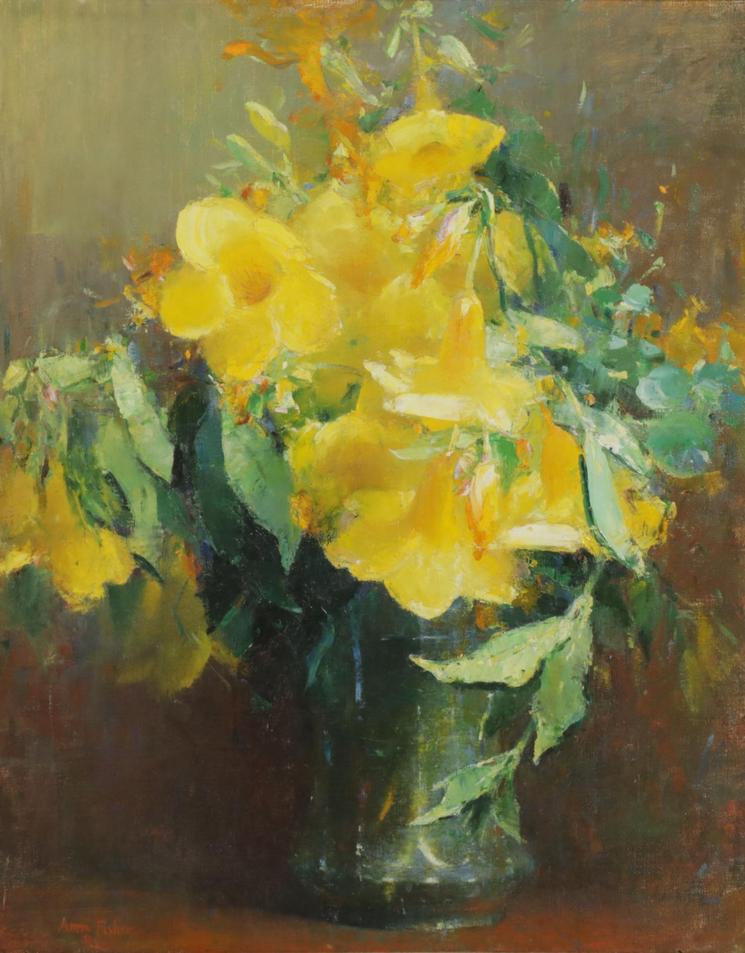 Anna S. Fisher Floral Still Life Oil Painting, Early to Mid 20th Century