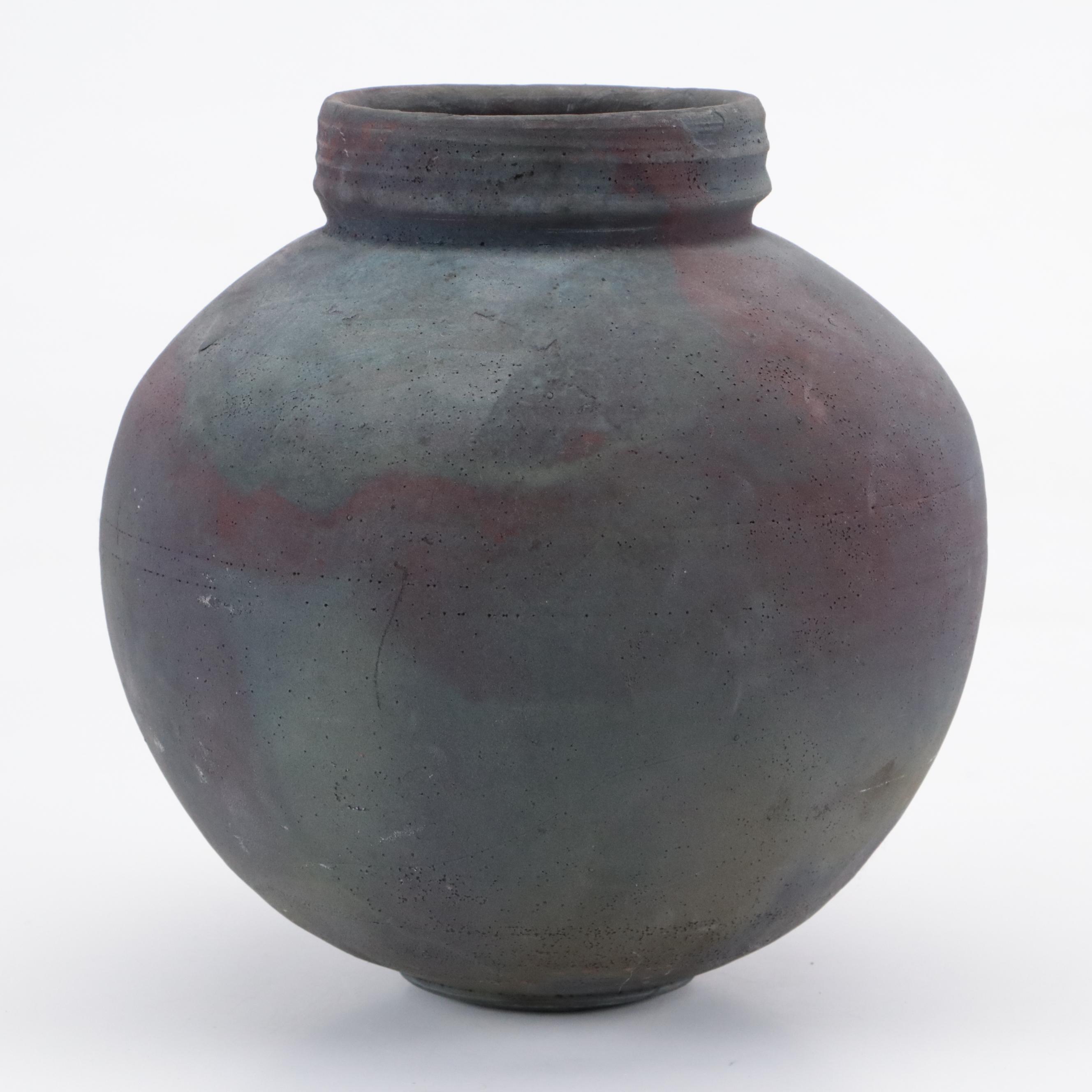 Raku Studio Pottery Vessel