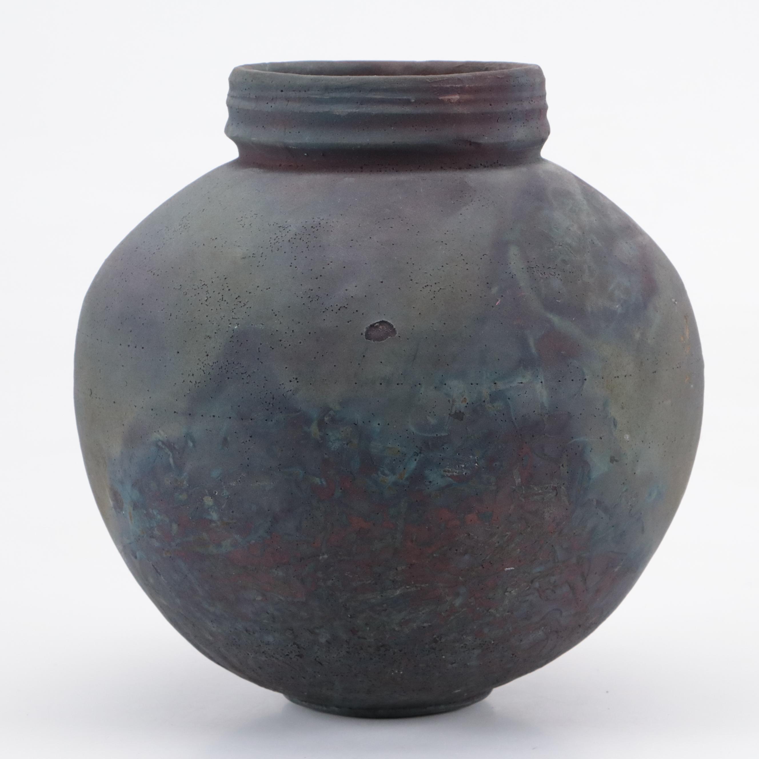 Raku Studio Pottery Vessel