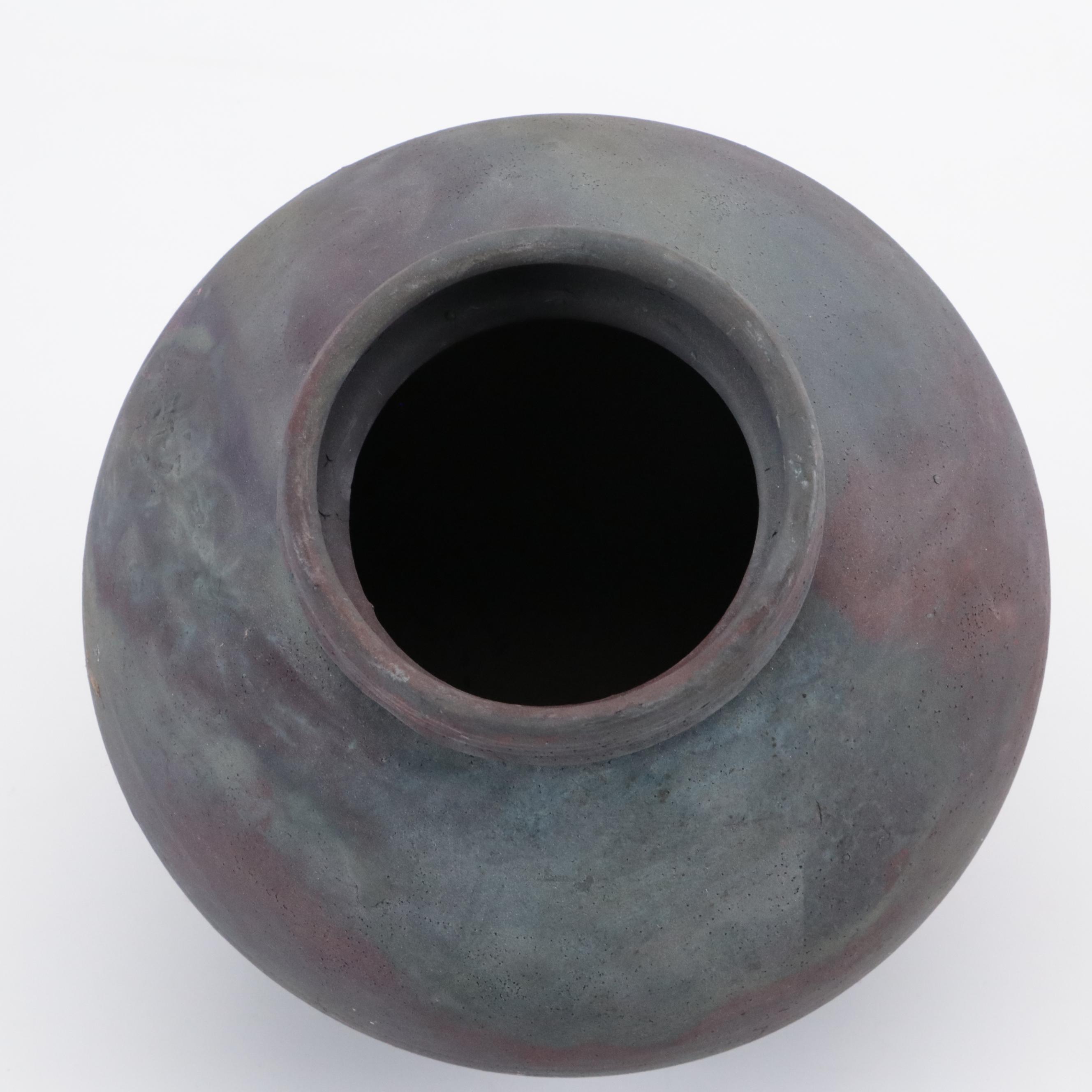 Raku Studio Pottery Vessel