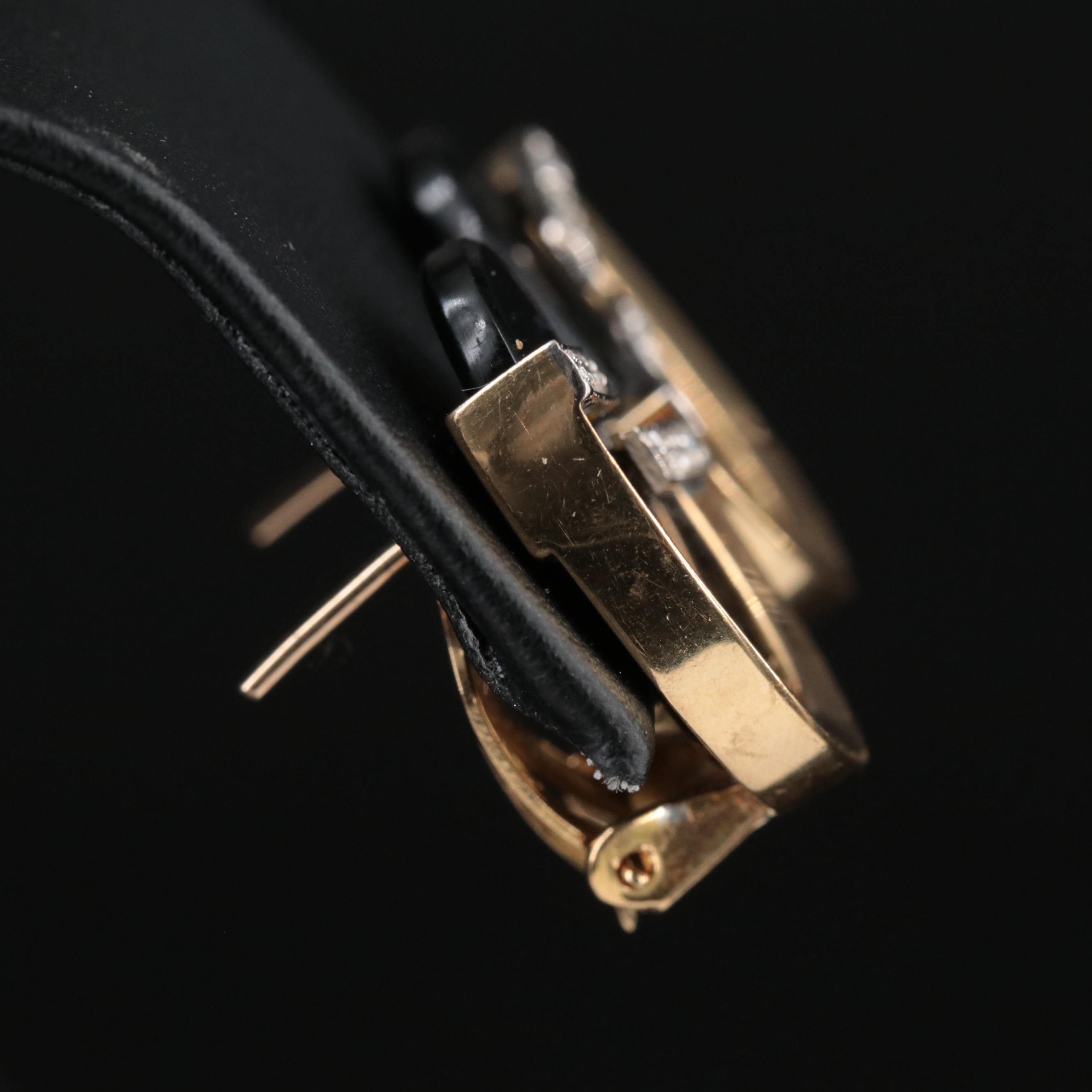 18K Onyx and Diamond Earrings