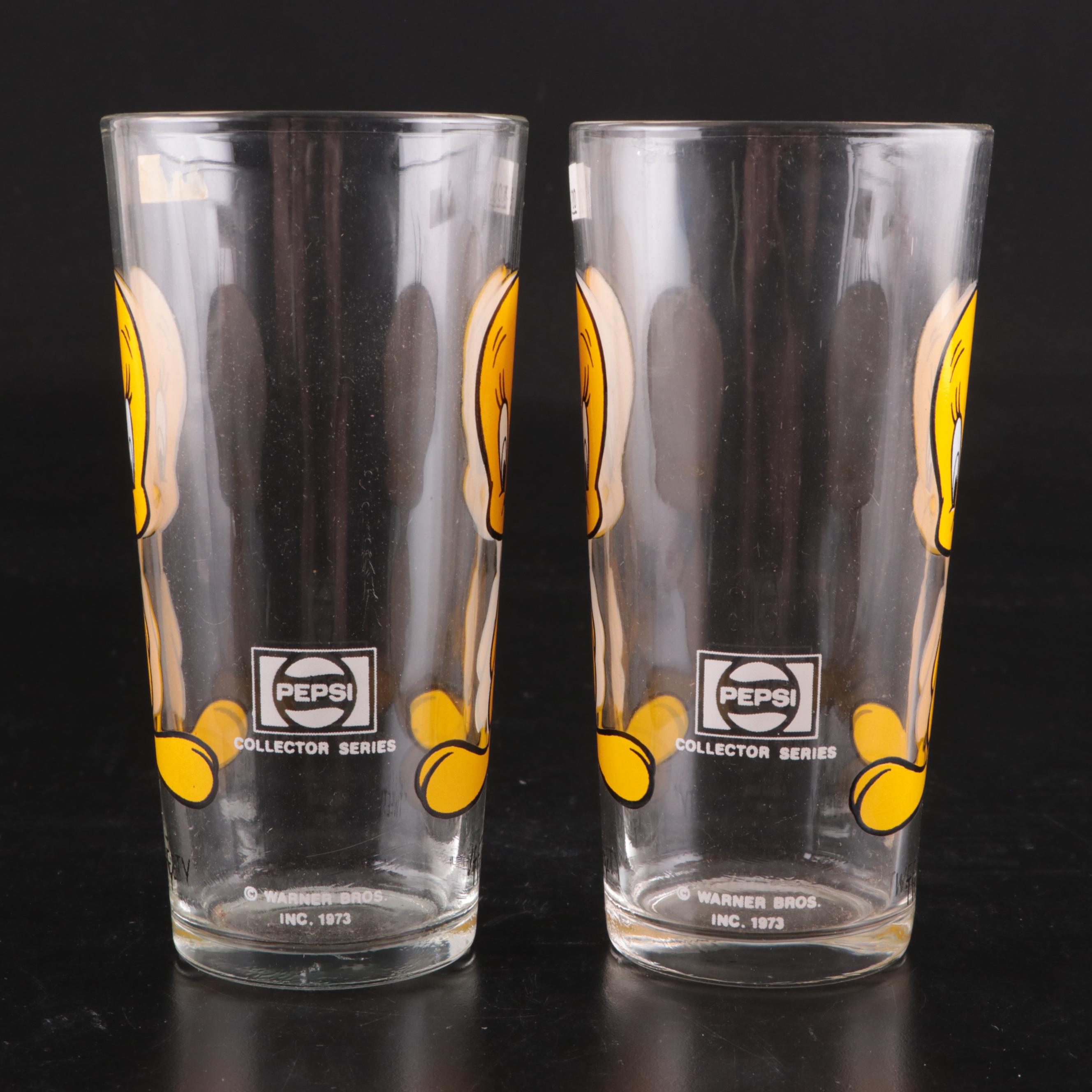 Pepsi Looney Tunes Glass Tumblers, 1973