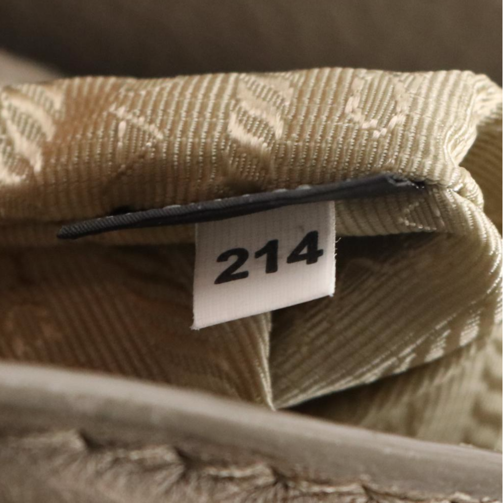 Prada Frame Two-Way Bag in Ice Gray Verco Deerskin Leather