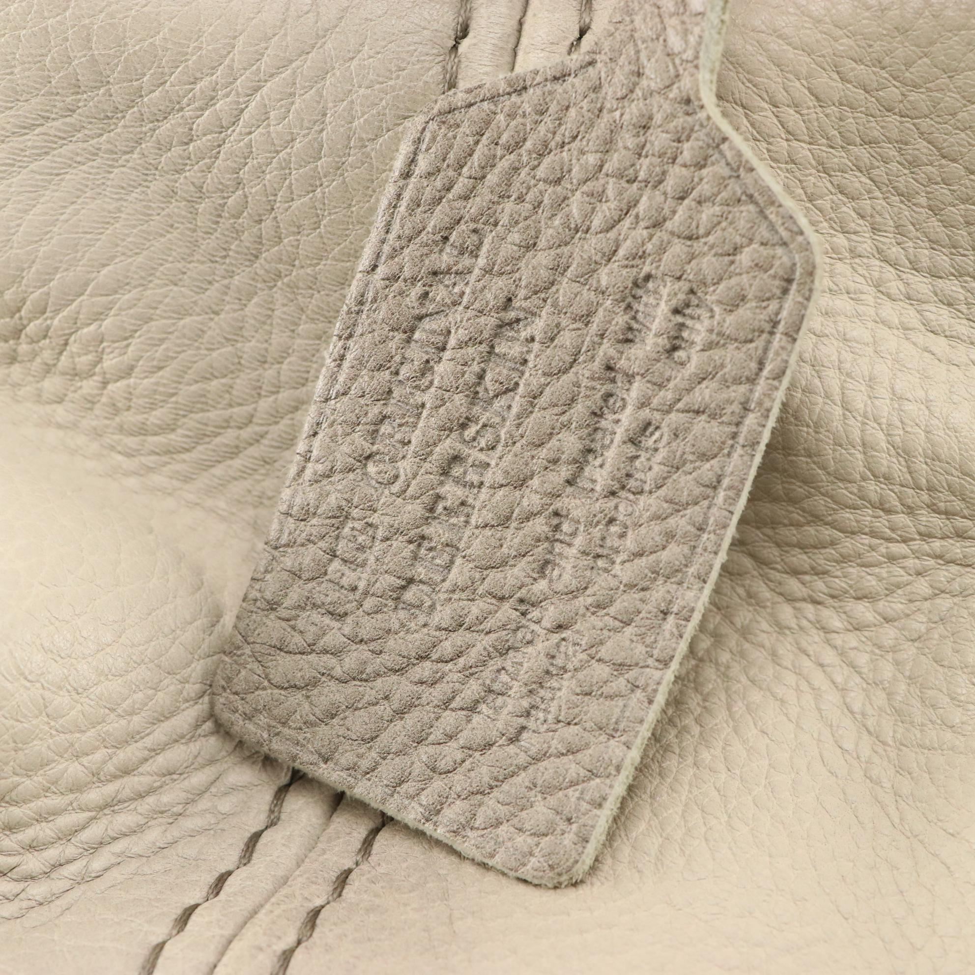 Prada Frame Two-Way Bag in Ice Gray Verco Deerskin Leather