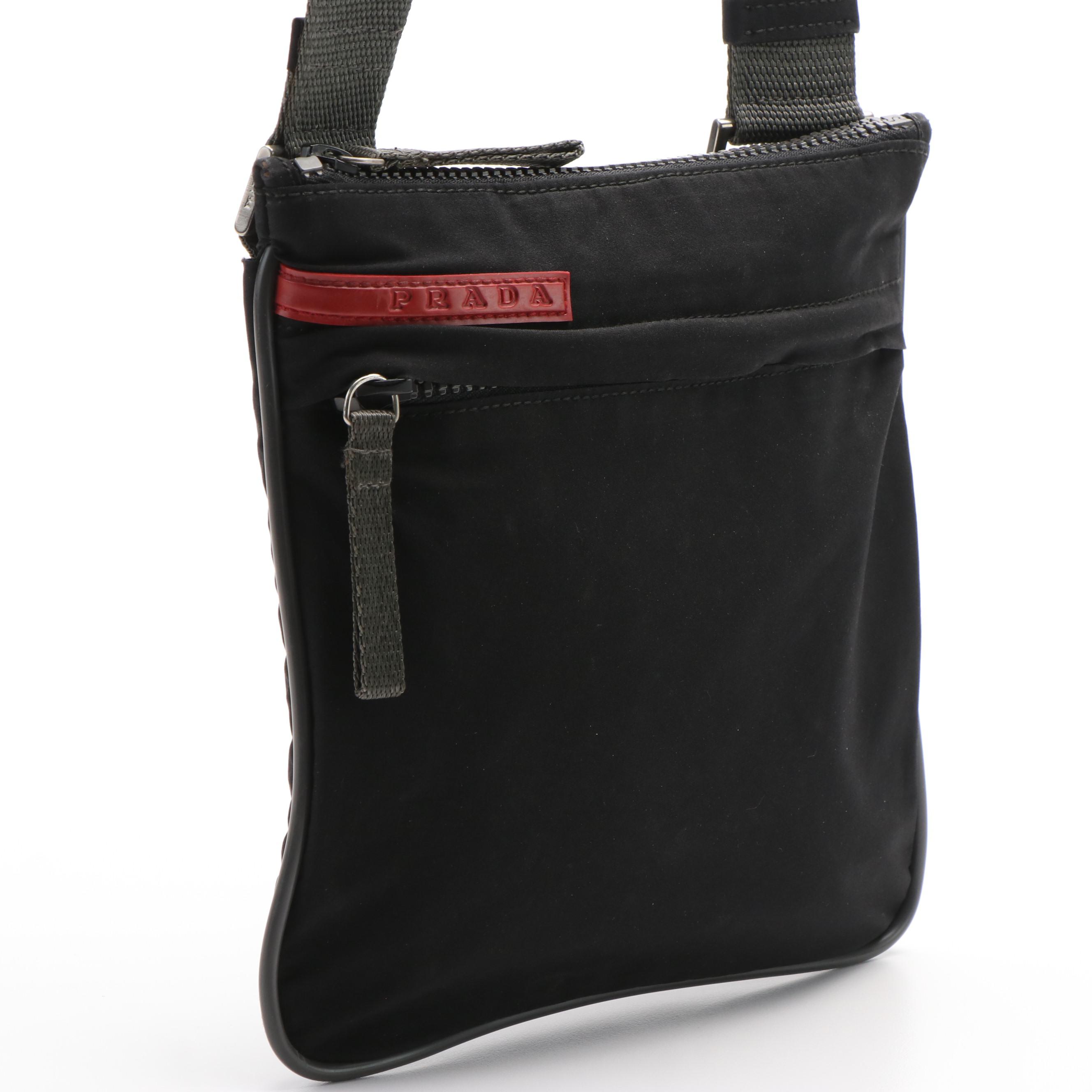 Prada Sport Black Fabric Cross Body Bag