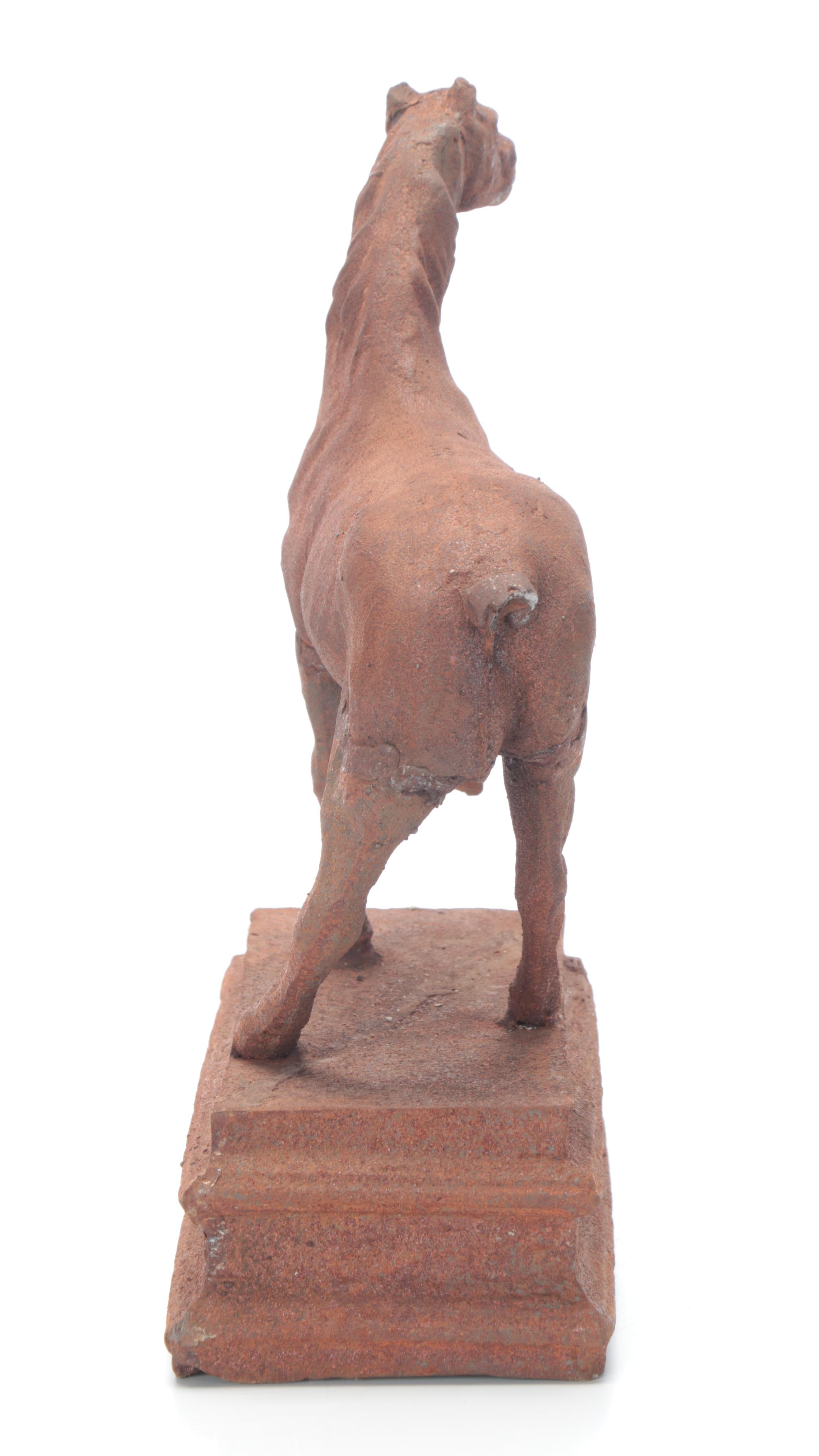 Patinated Cast Iron Horse Garden Statue