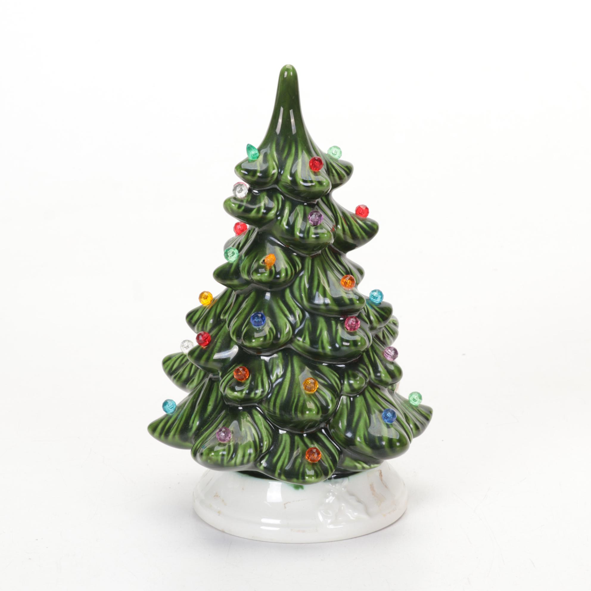 Christmas Collection With Illuminated Ceramic Tree, Two Santa Lanterns and More