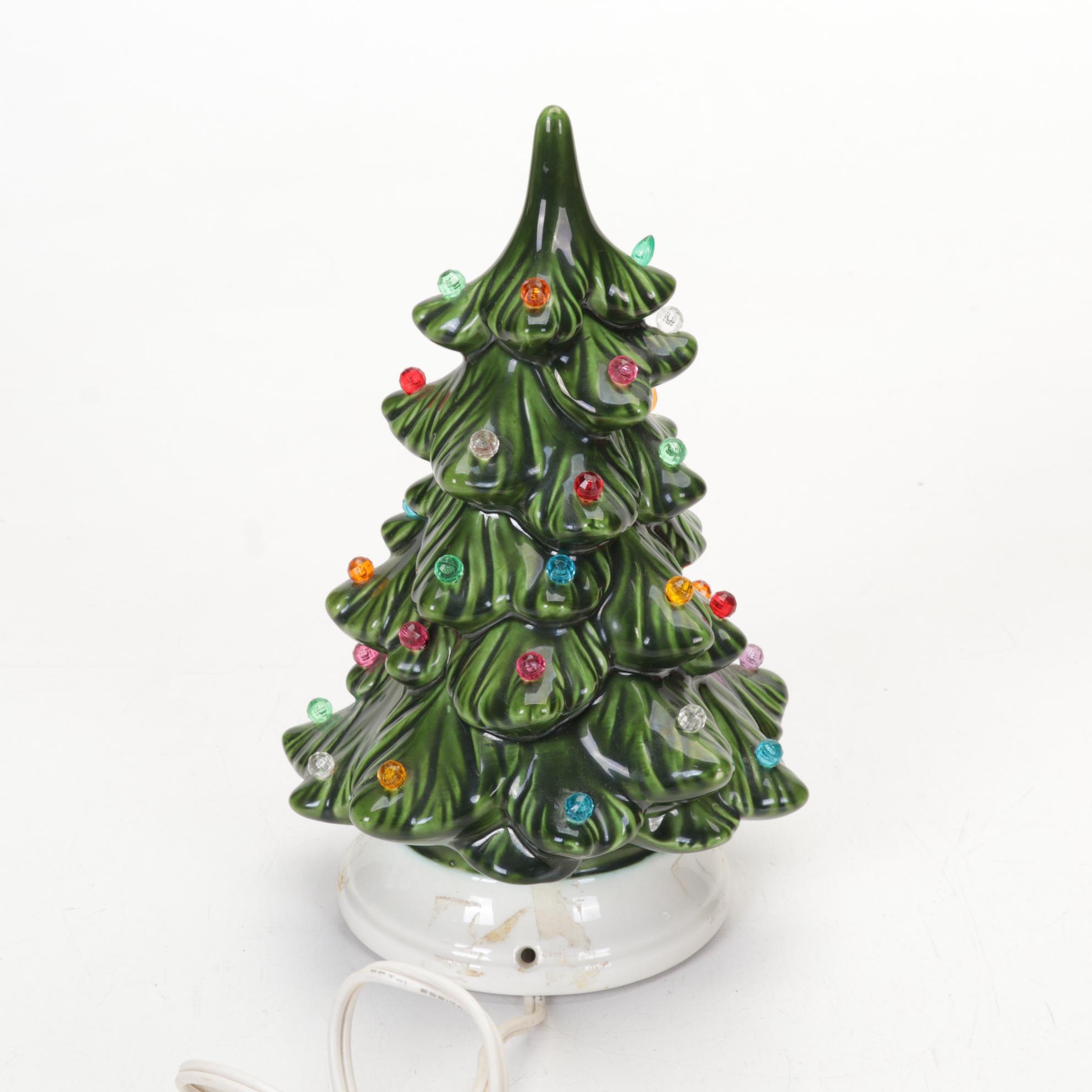 Christmas Collection With Illuminated Ceramic Tree, Two Santa Lanterns and More
