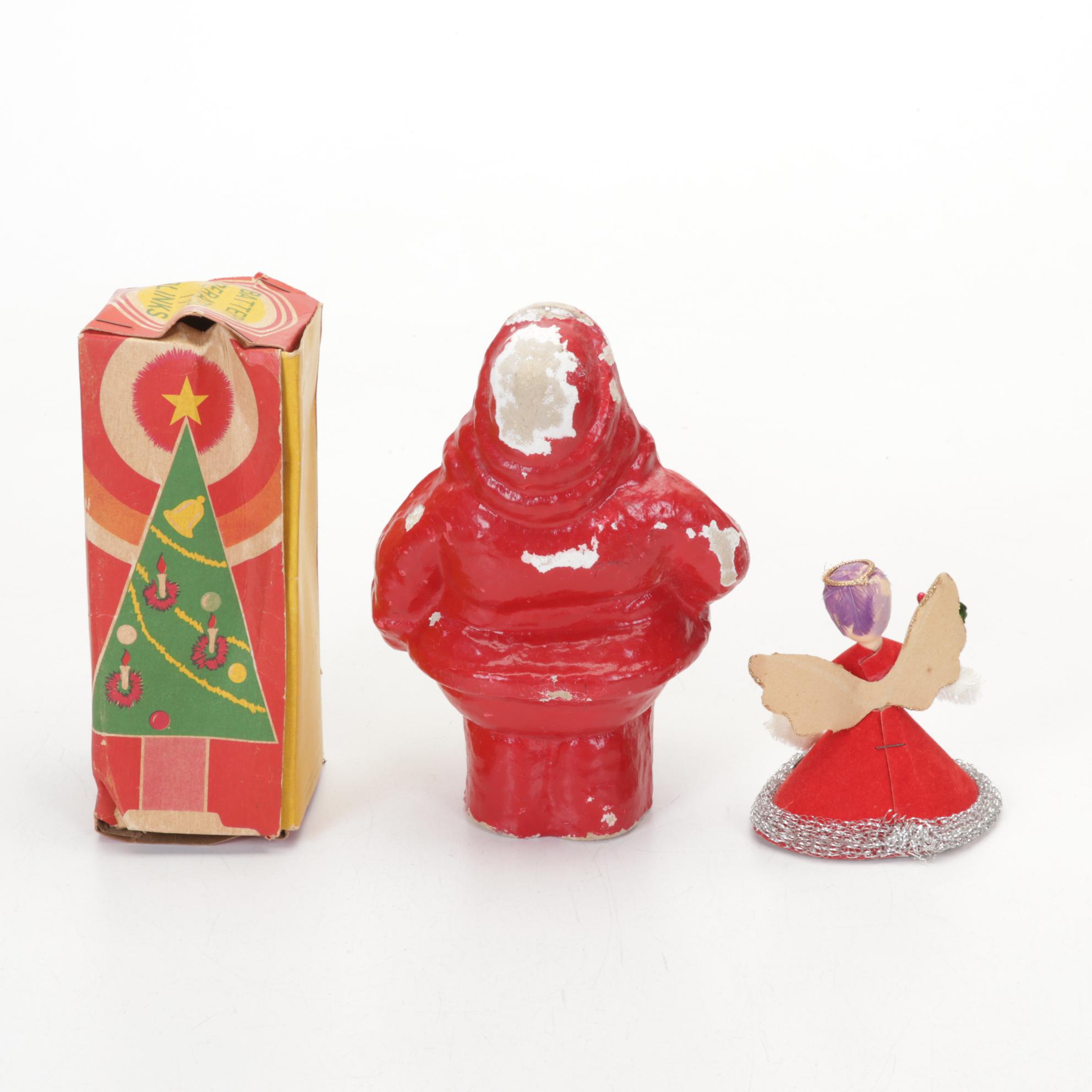 Christmas Collection With Illuminated Ceramic Tree, Two Santa Lanterns and More