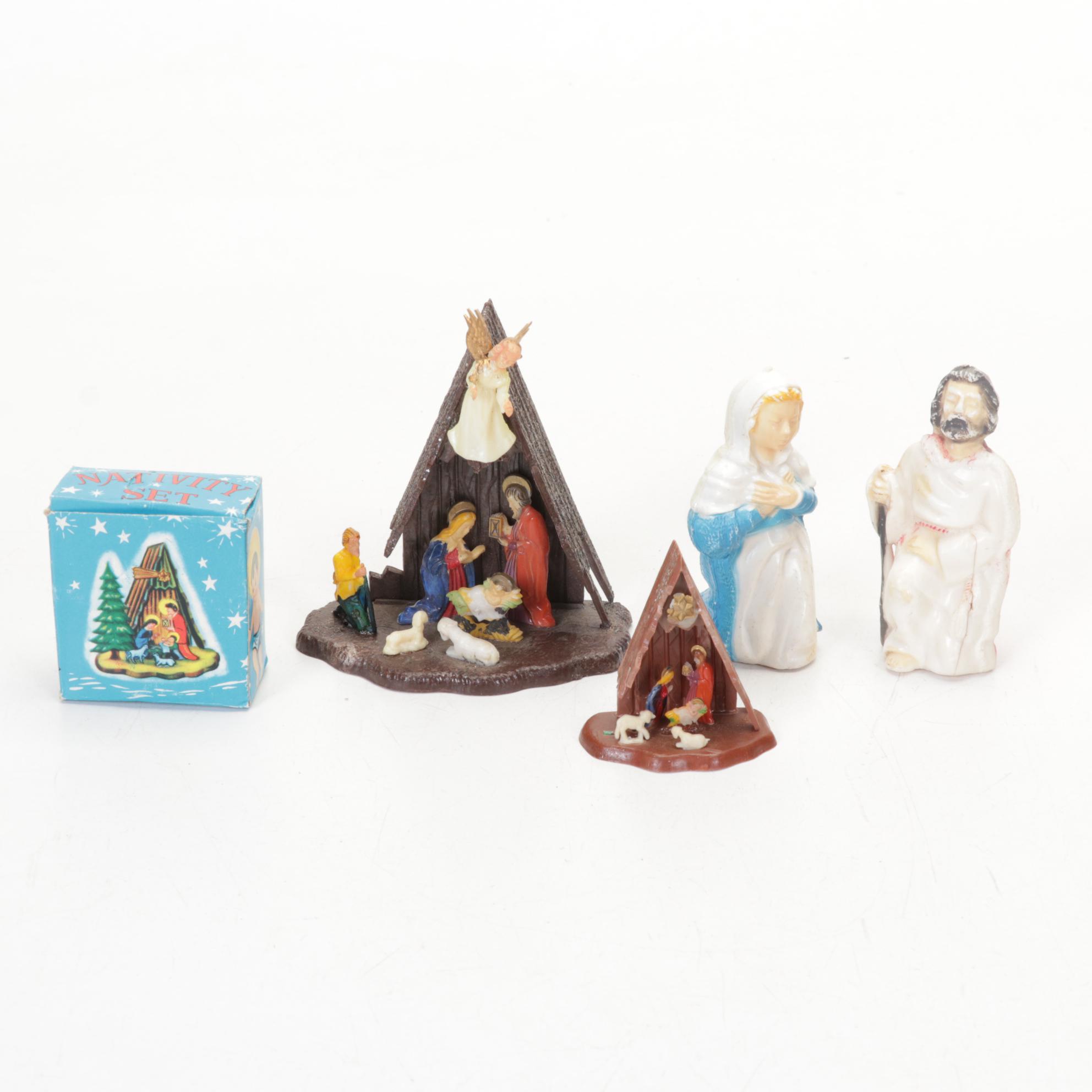 Christmas Collection With Illuminated Ceramic Tree, Two Santa Lanterns and More