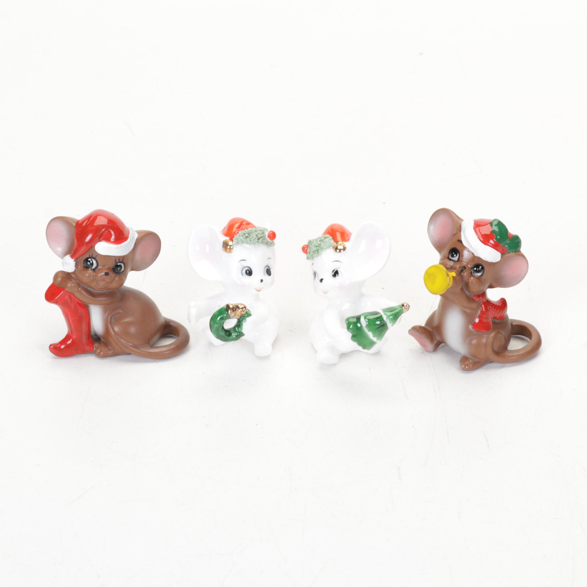 Christmas Collection With Illuminated Ceramic Tree, Two Santa Lanterns and More