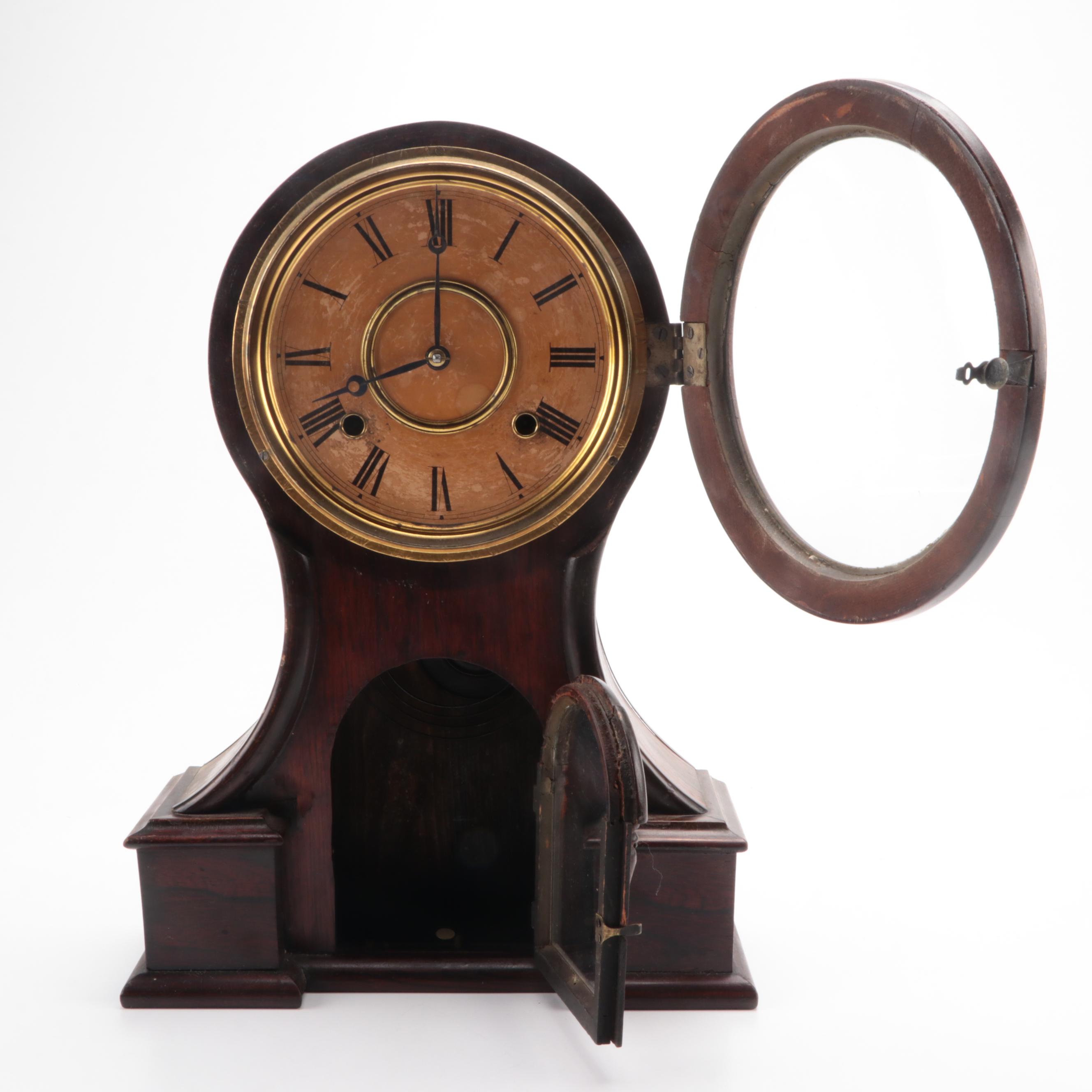 E. Ingraham Wooden Parlor Mantel Clock, Late 19th Century | EBTH