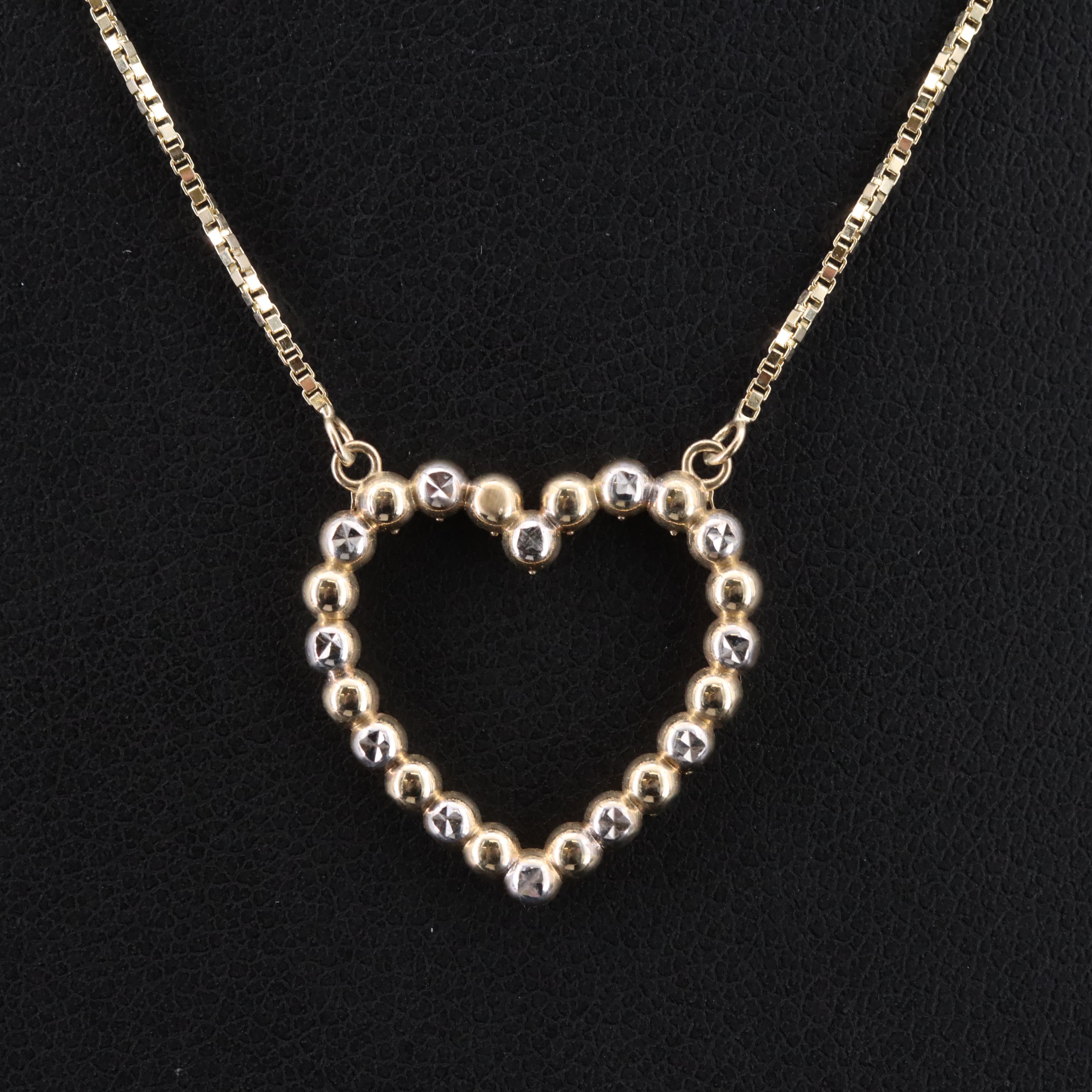 10K Heart Bead Necklace EBTH
