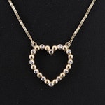 10K Heart Bead Necklace