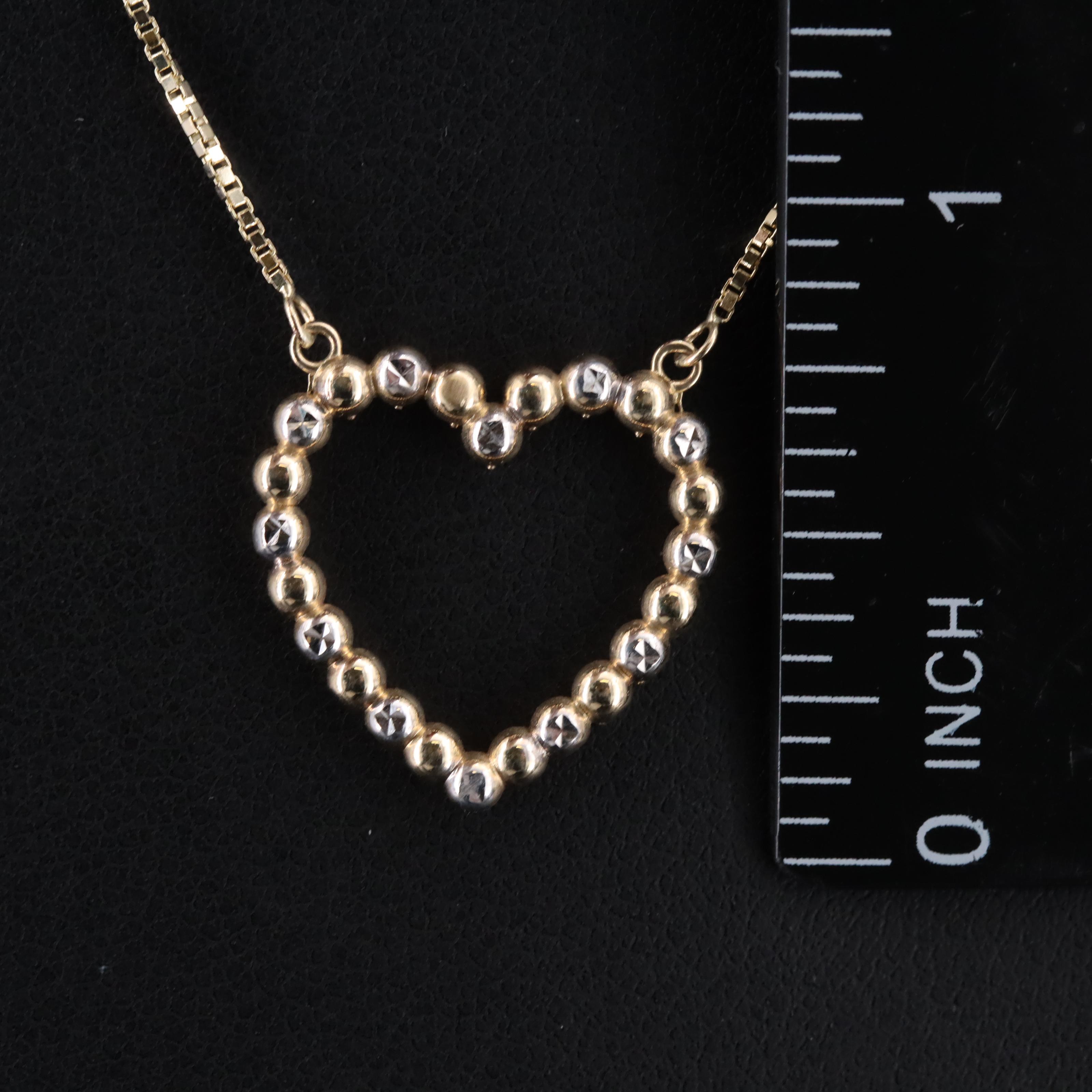 10K Heart Bead Necklace