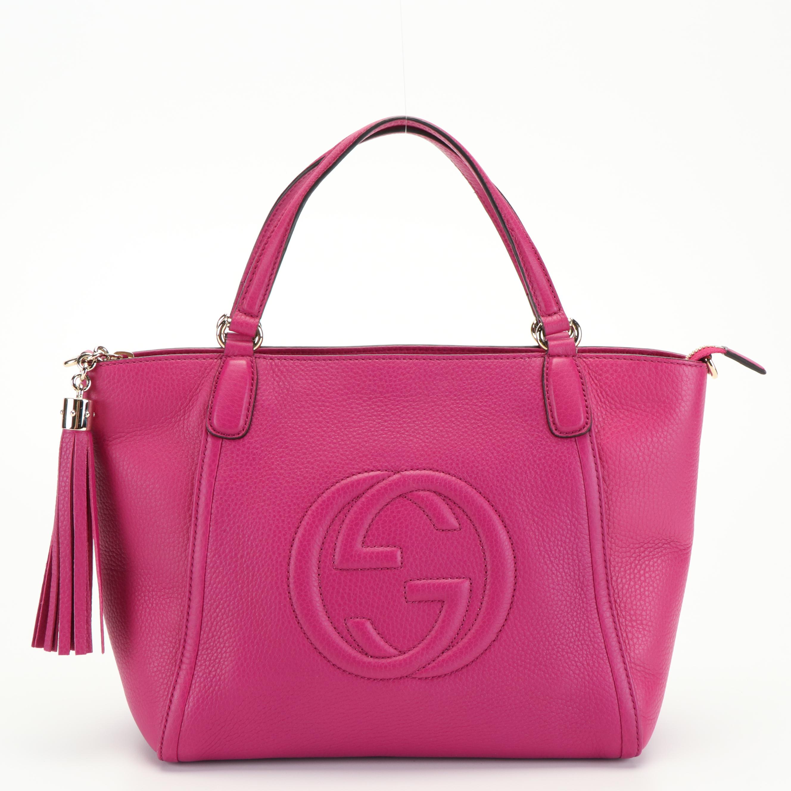 Gucci Soho Satchel in Magenta Cellarius Leather