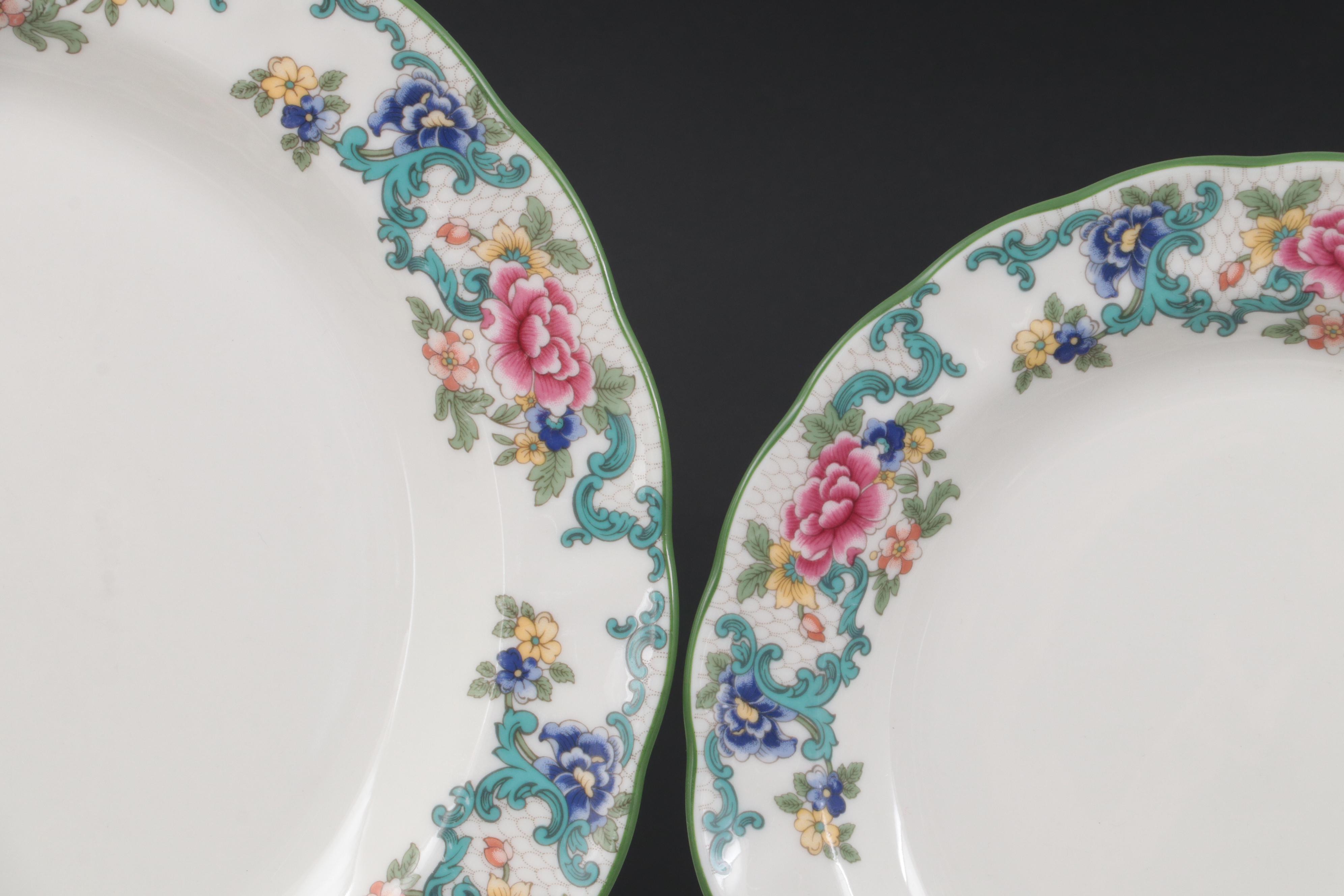 Royal Doulton "Floradora Green" Porcelain Serveware and Dinnerware, 1981
