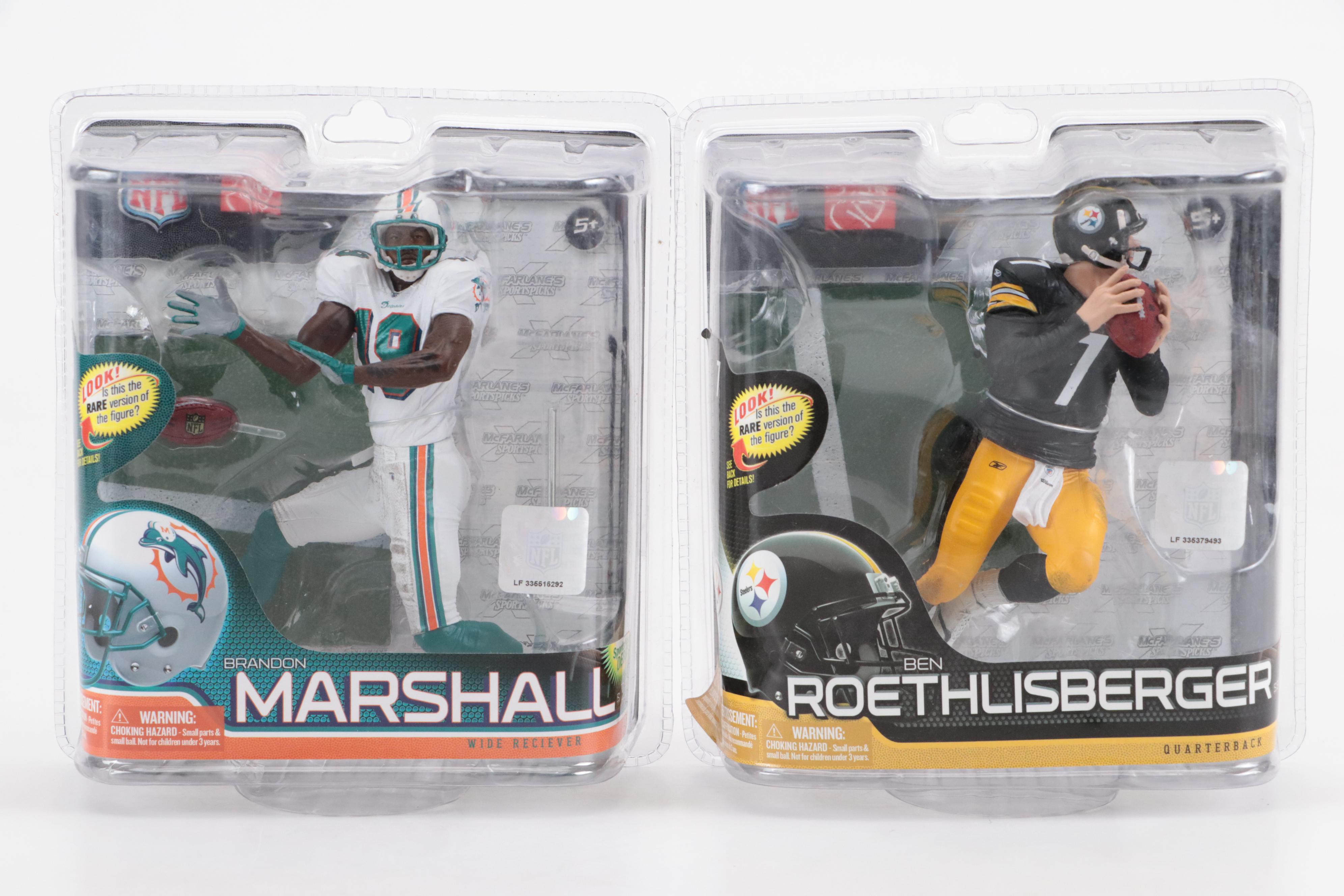 Sealed McFarlane Football Figures Featuring Tom Brady, Ben Roethlisberger, More