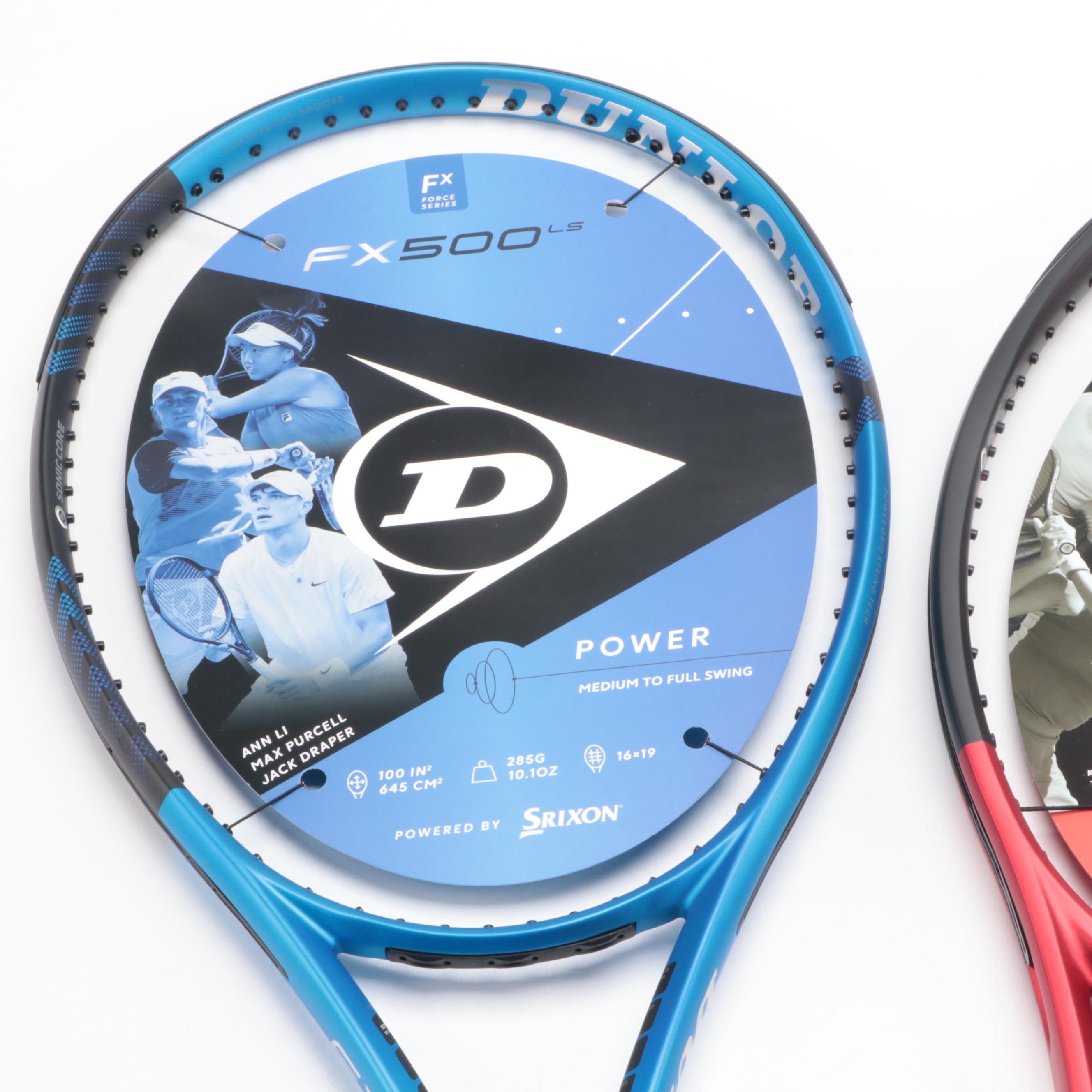 Dunlop "CX400" and "FX500" Unstrung Tennis Rackets