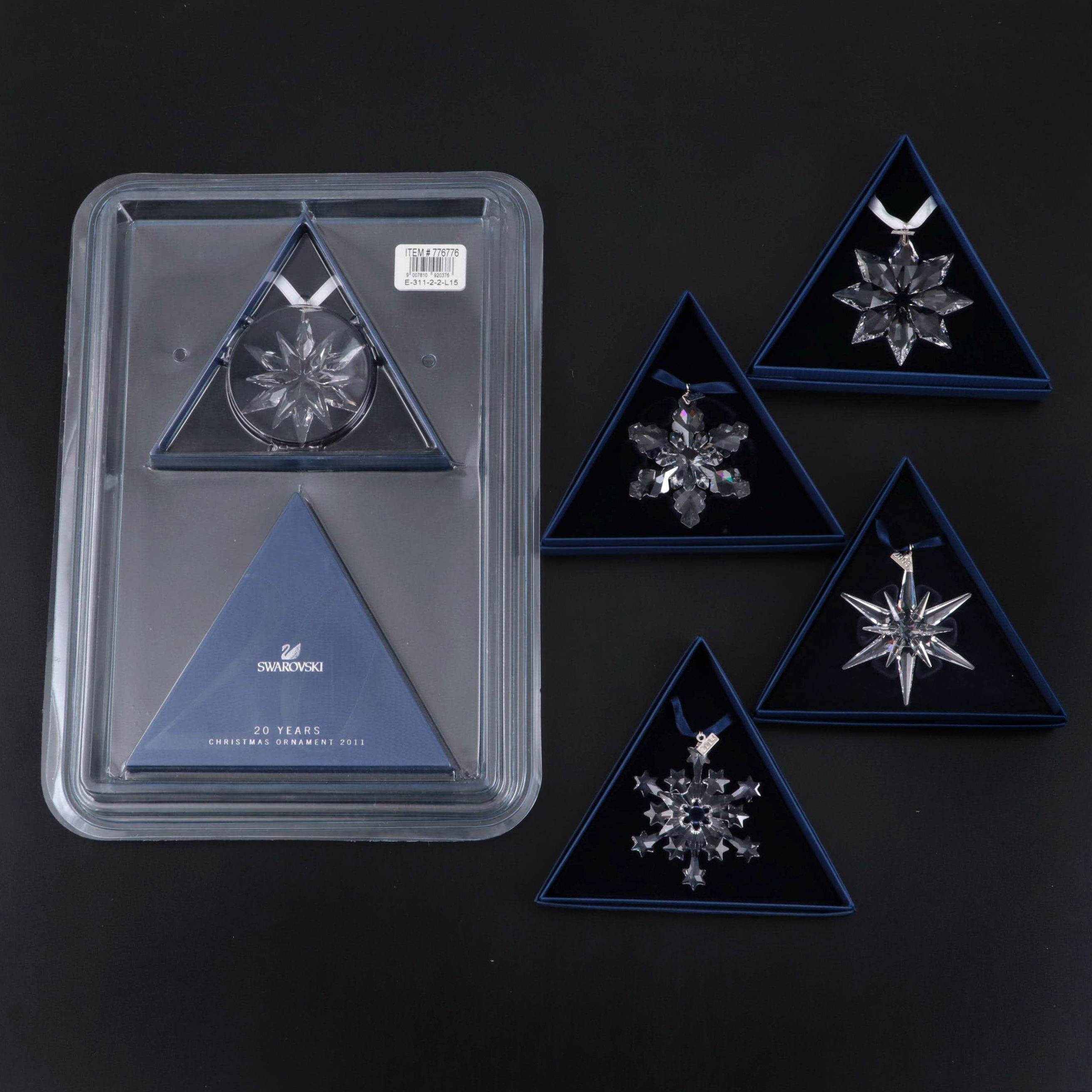 Swarovski  Crystal Annual Edition Snowflake Christmas Ornaments