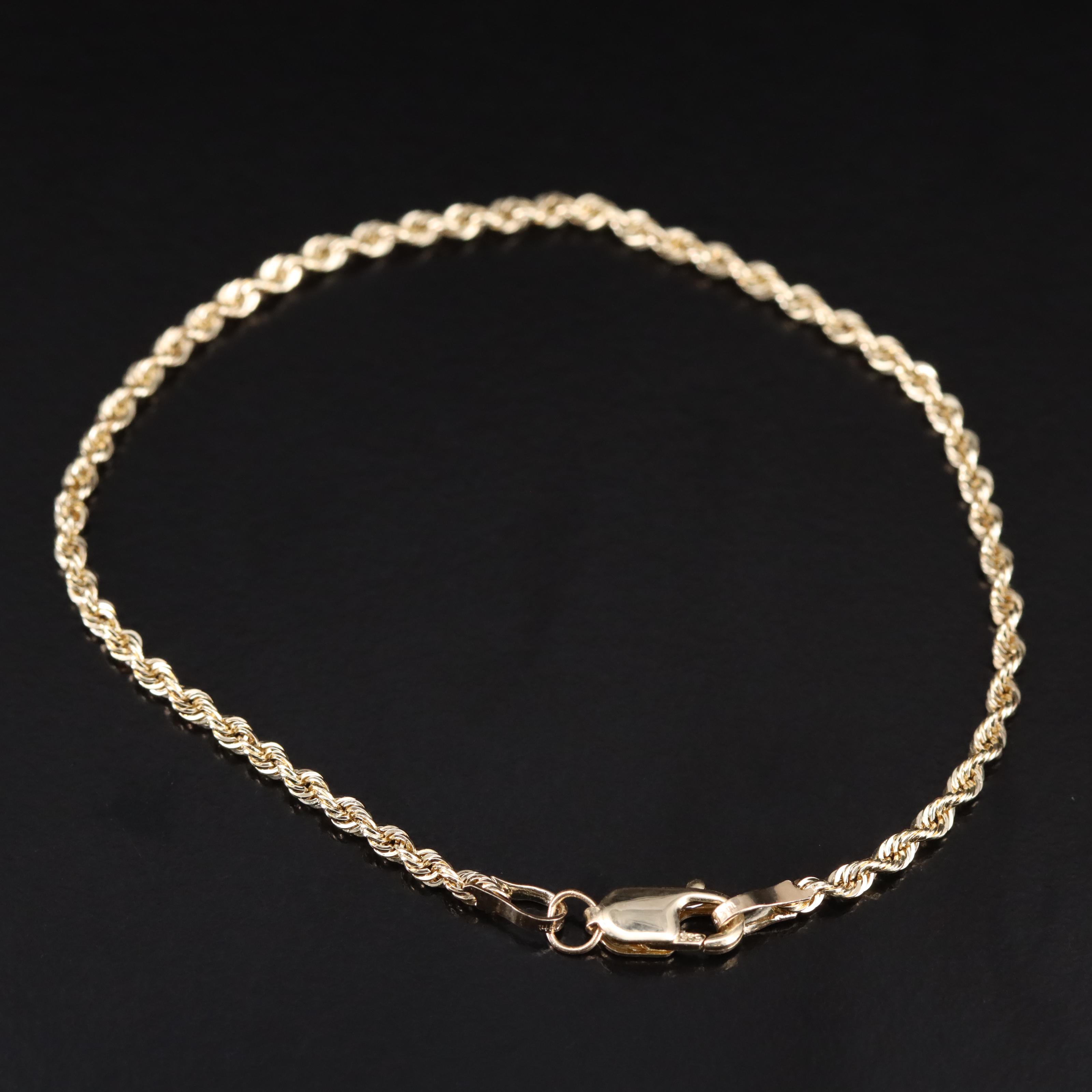14K Rope Chain Bracelet