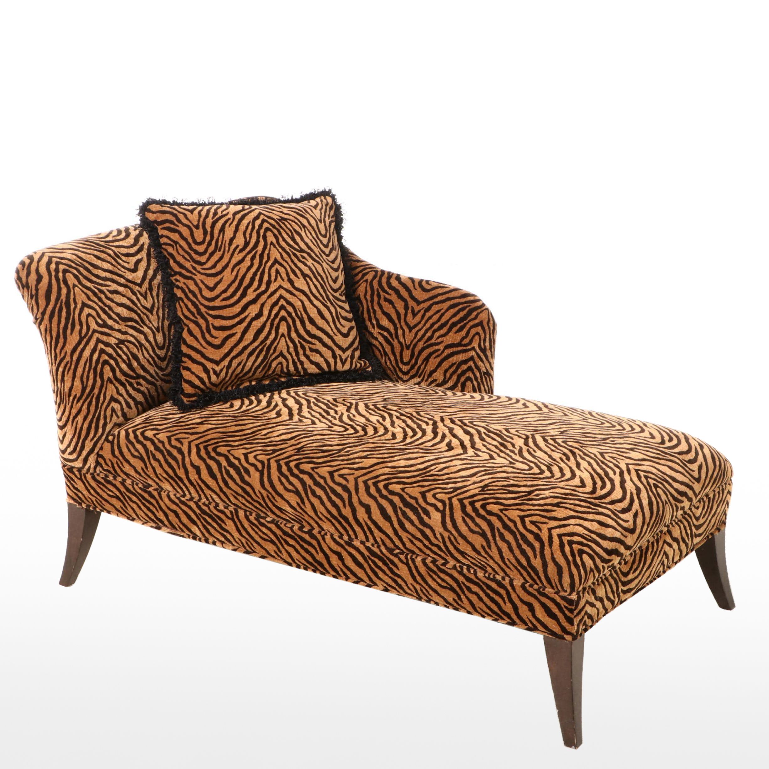 Havertys Tiger-Print Left-Arm-Facing Chaise Lounge