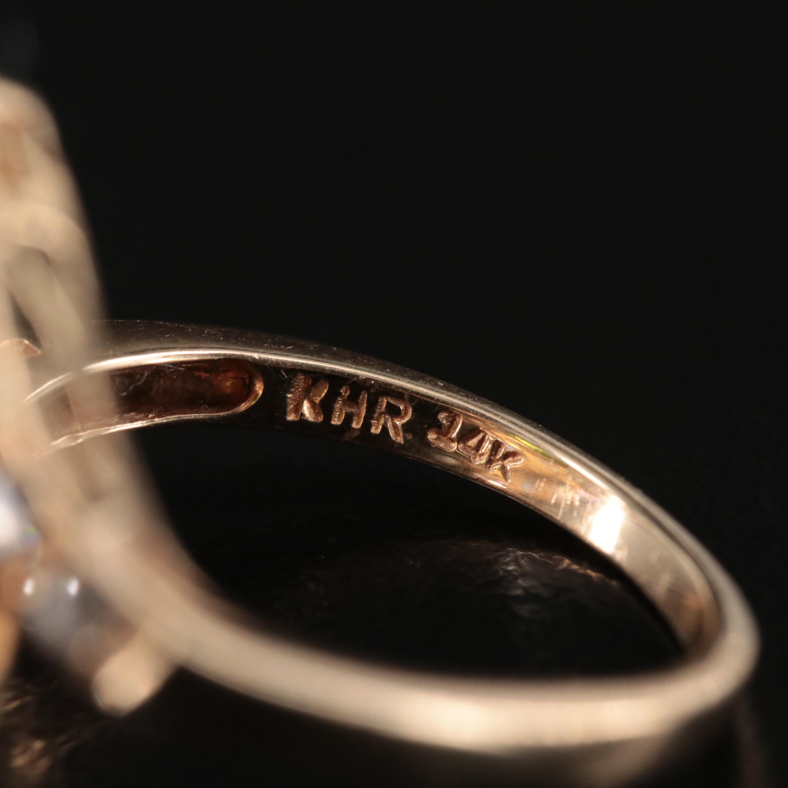 14K Peridot and Zircon Ring