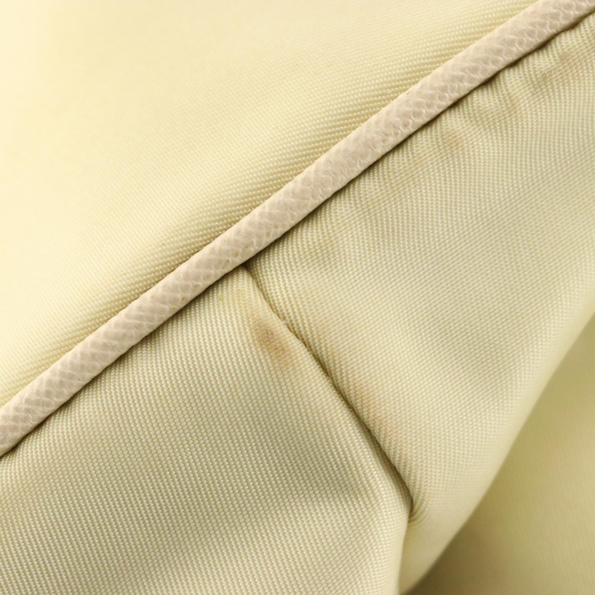 Prada Ivory/Beige Tessuto Nylon and Saffiano Leather Tote Bag