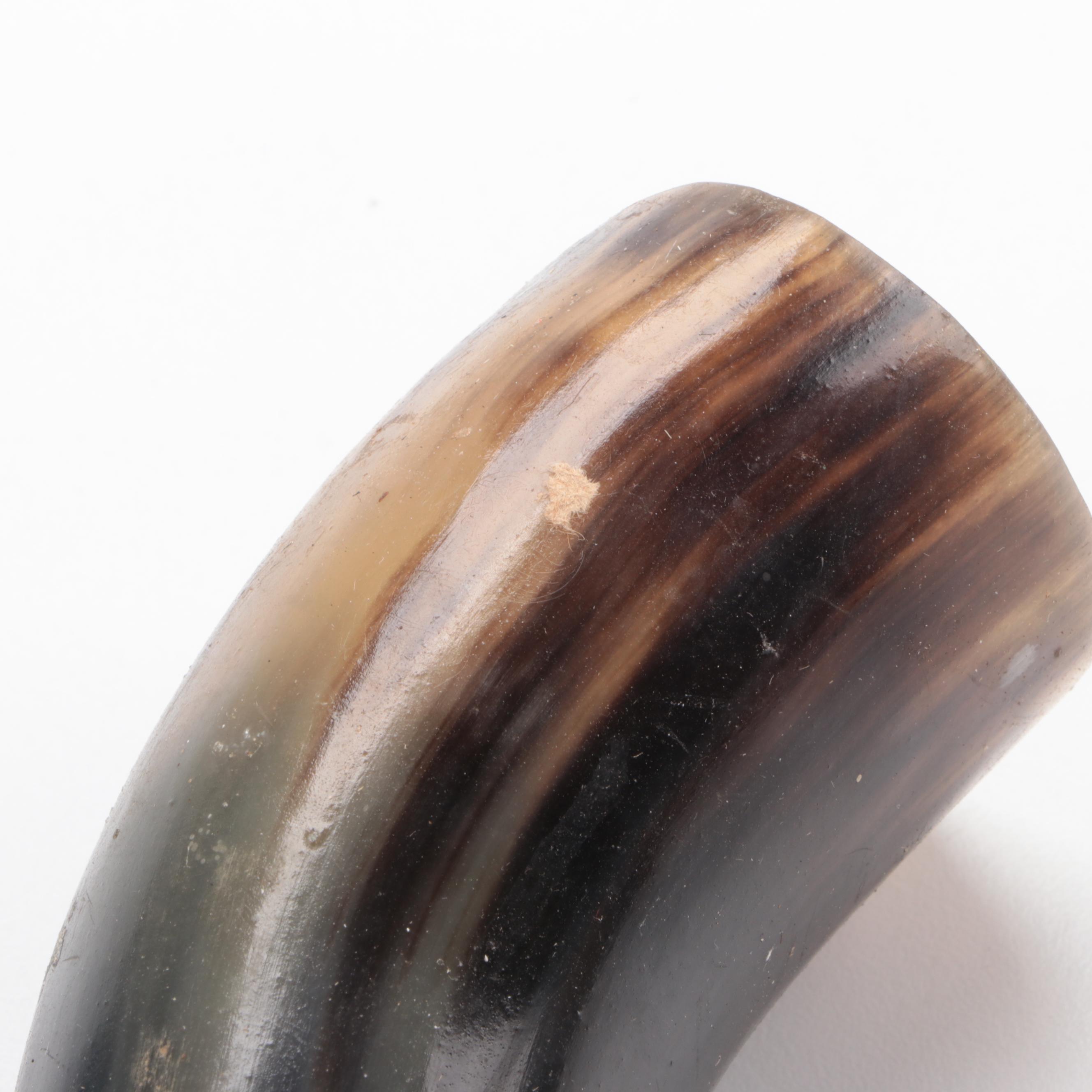 Hand-Carved and Dyed Cow Skull With Horns