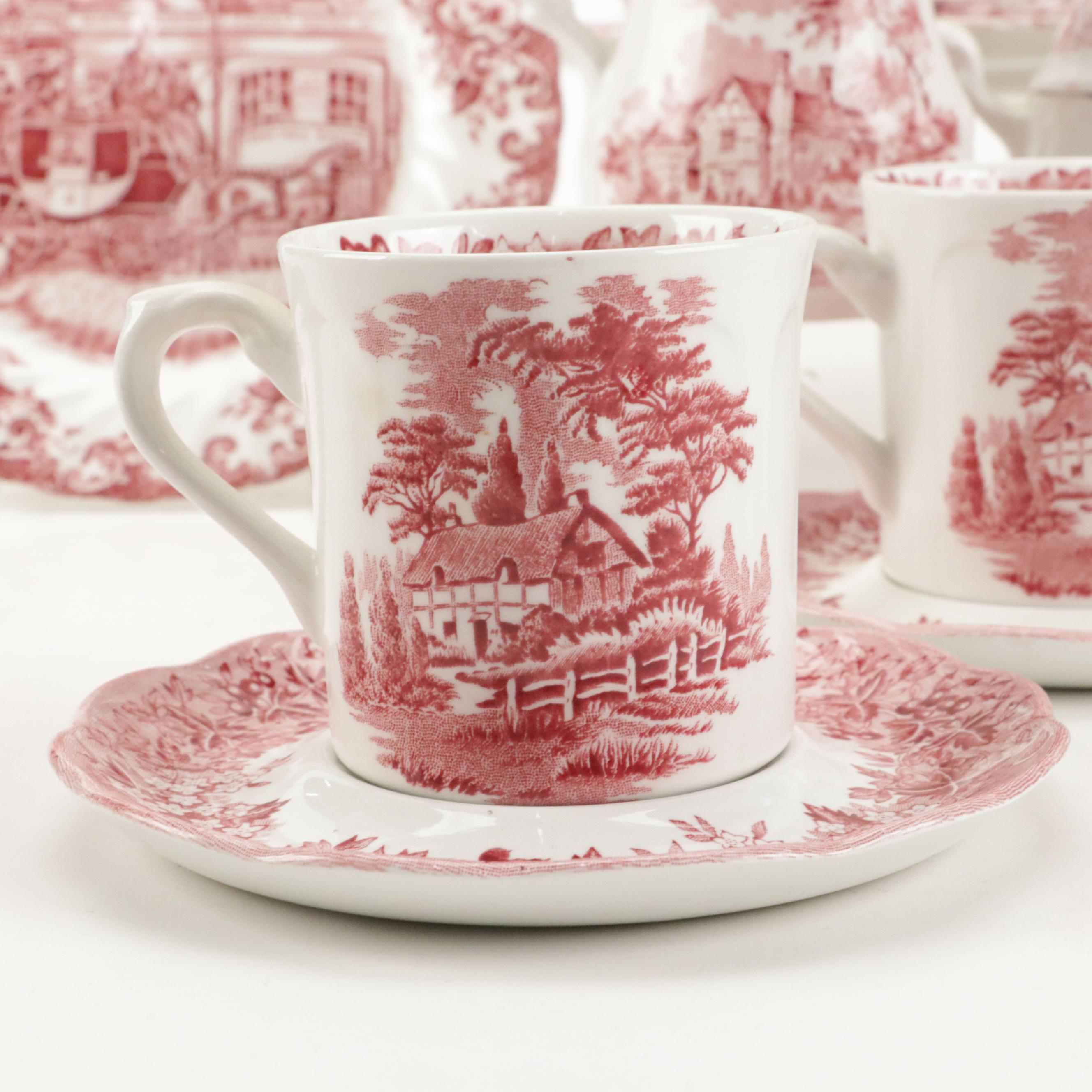 Bursley "The Post House" with More English Ceramic and Ironstone Dinnerware