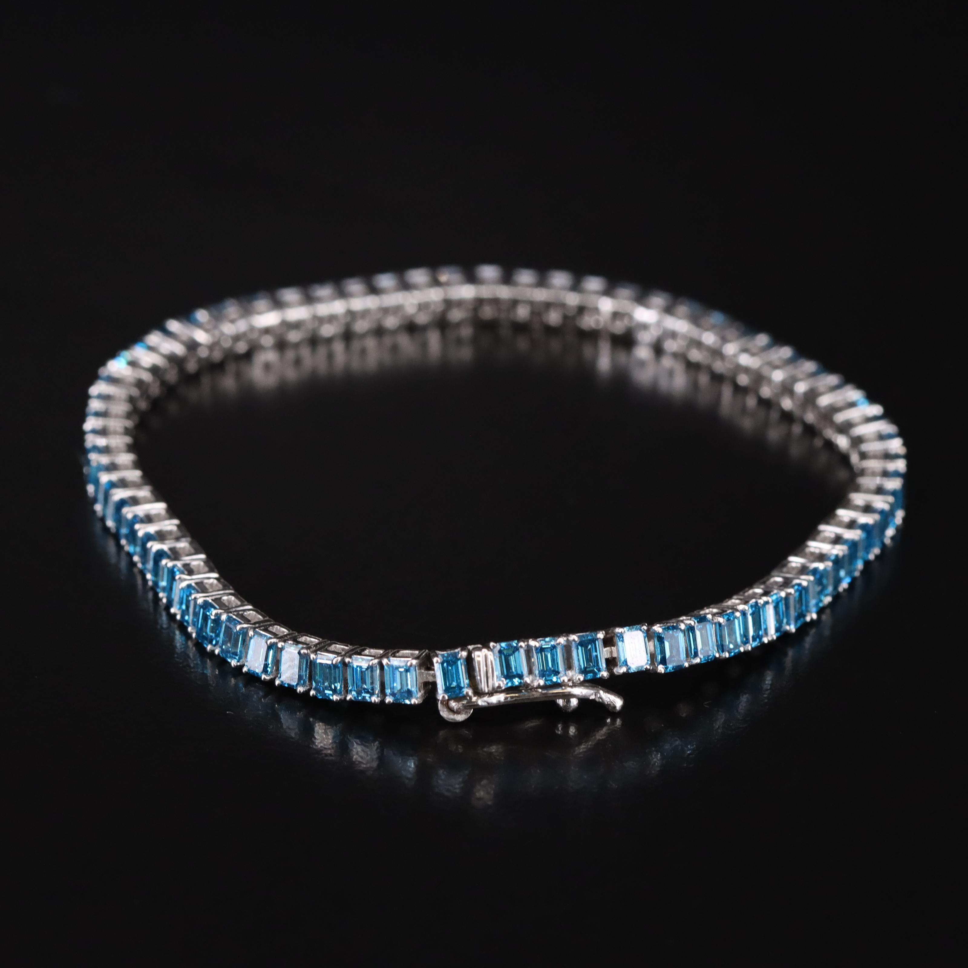 14K 6.57 CTW Fancy Green Blue Diamond Bracelet