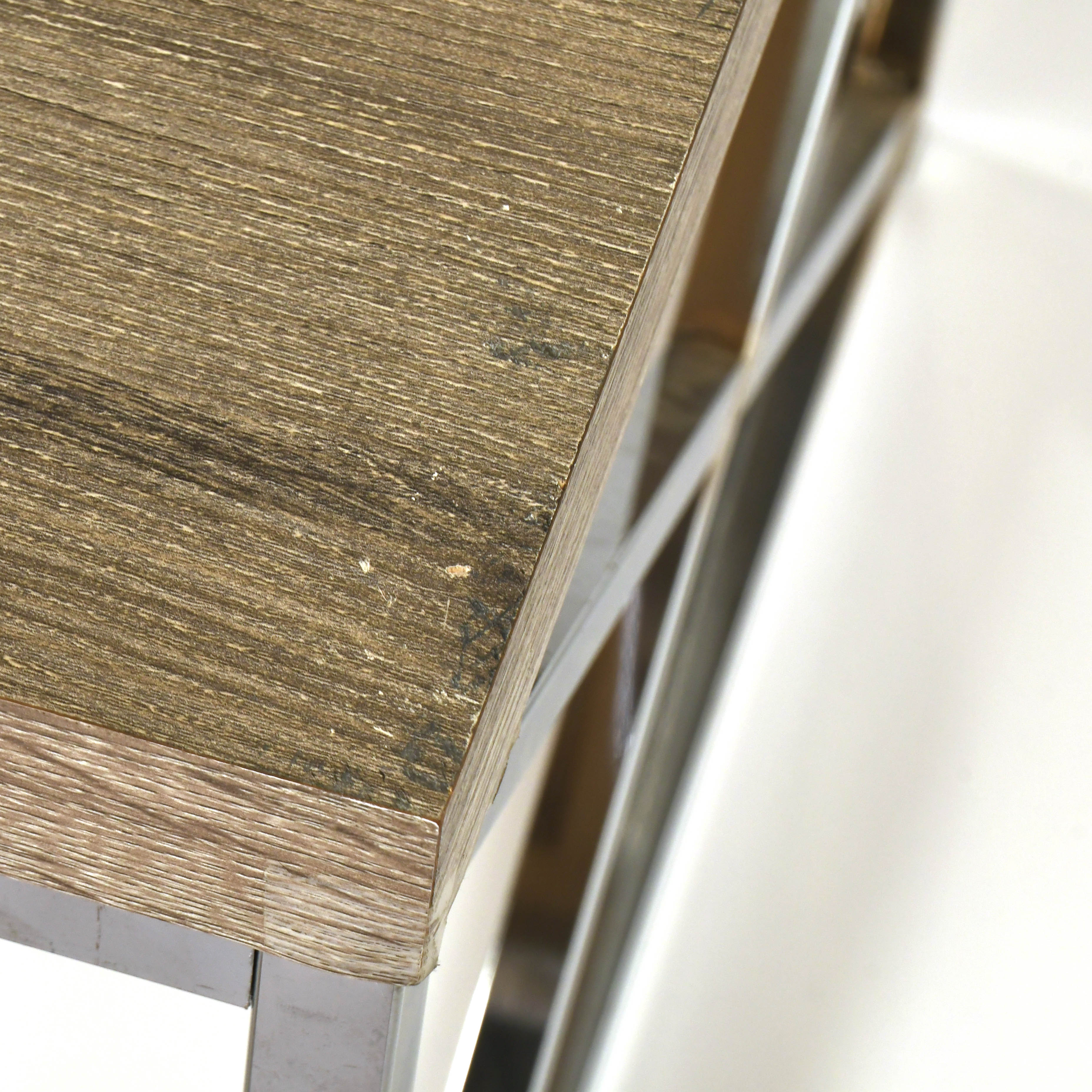 Cross Brace Frame Metal and Wood Coffee Tables