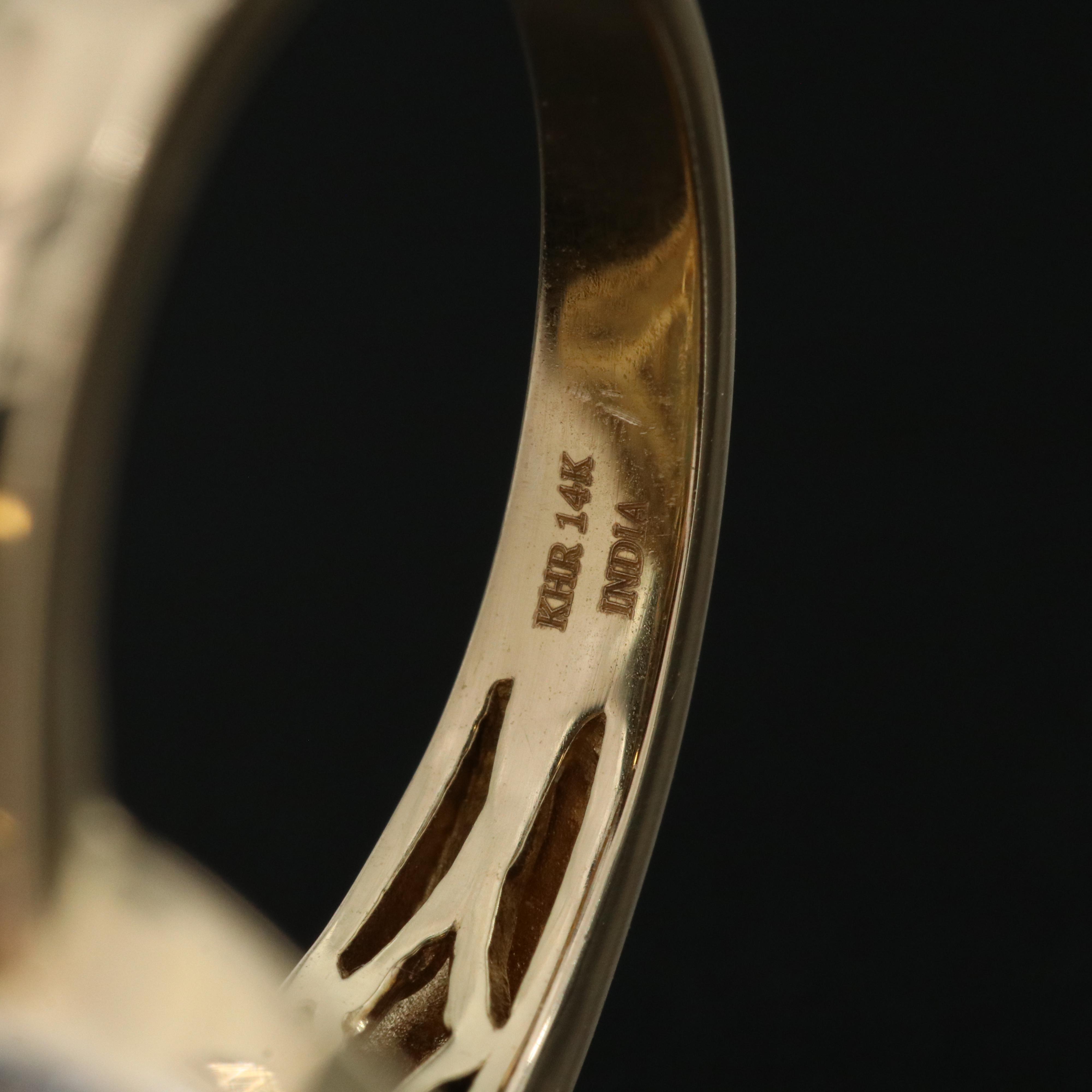 14K 10.27 CT Opal and Diamond Ring