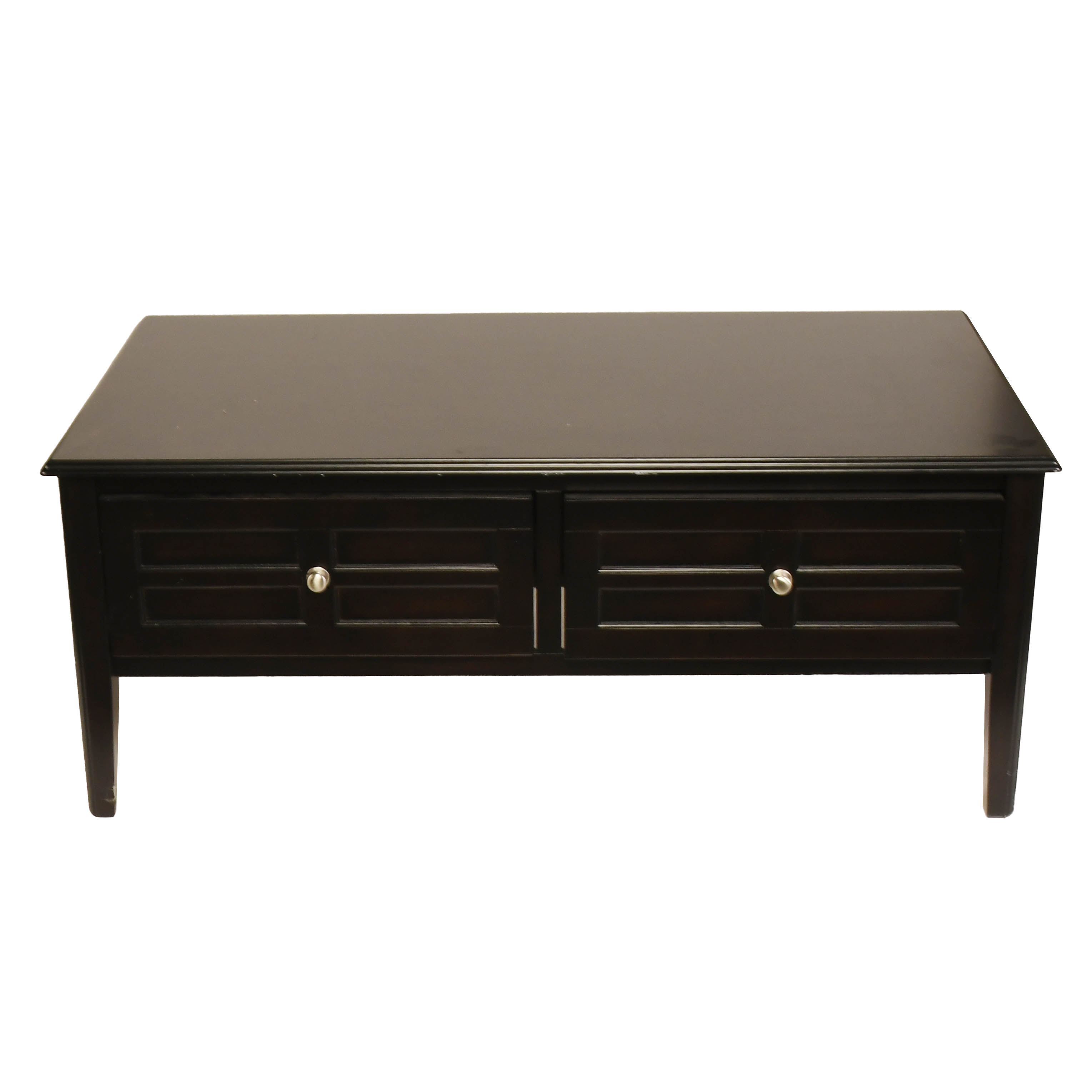 2 Drawer Dark Wood Coffee Table