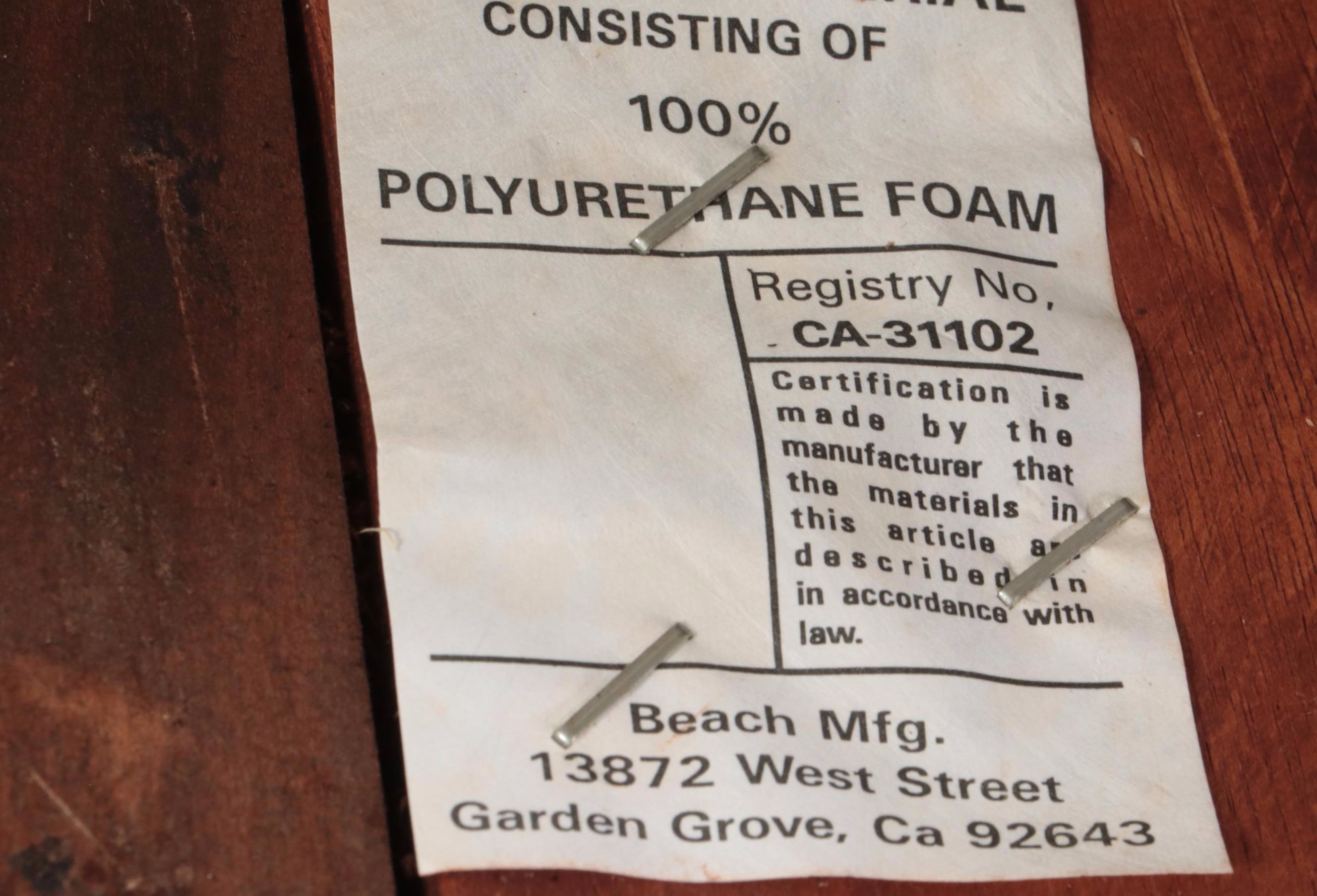 Three Beach Mfg. Mahogany-Stained and Faux-Leather Swivel Bar Stools