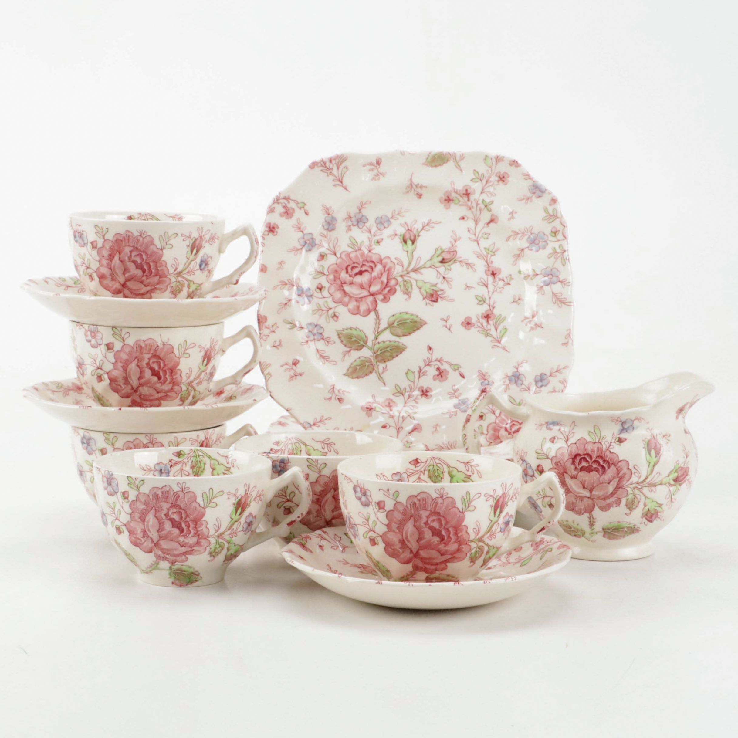 Johnson Bros "Rose Chintz" Dinnerware, Mid to Late 20th Century
