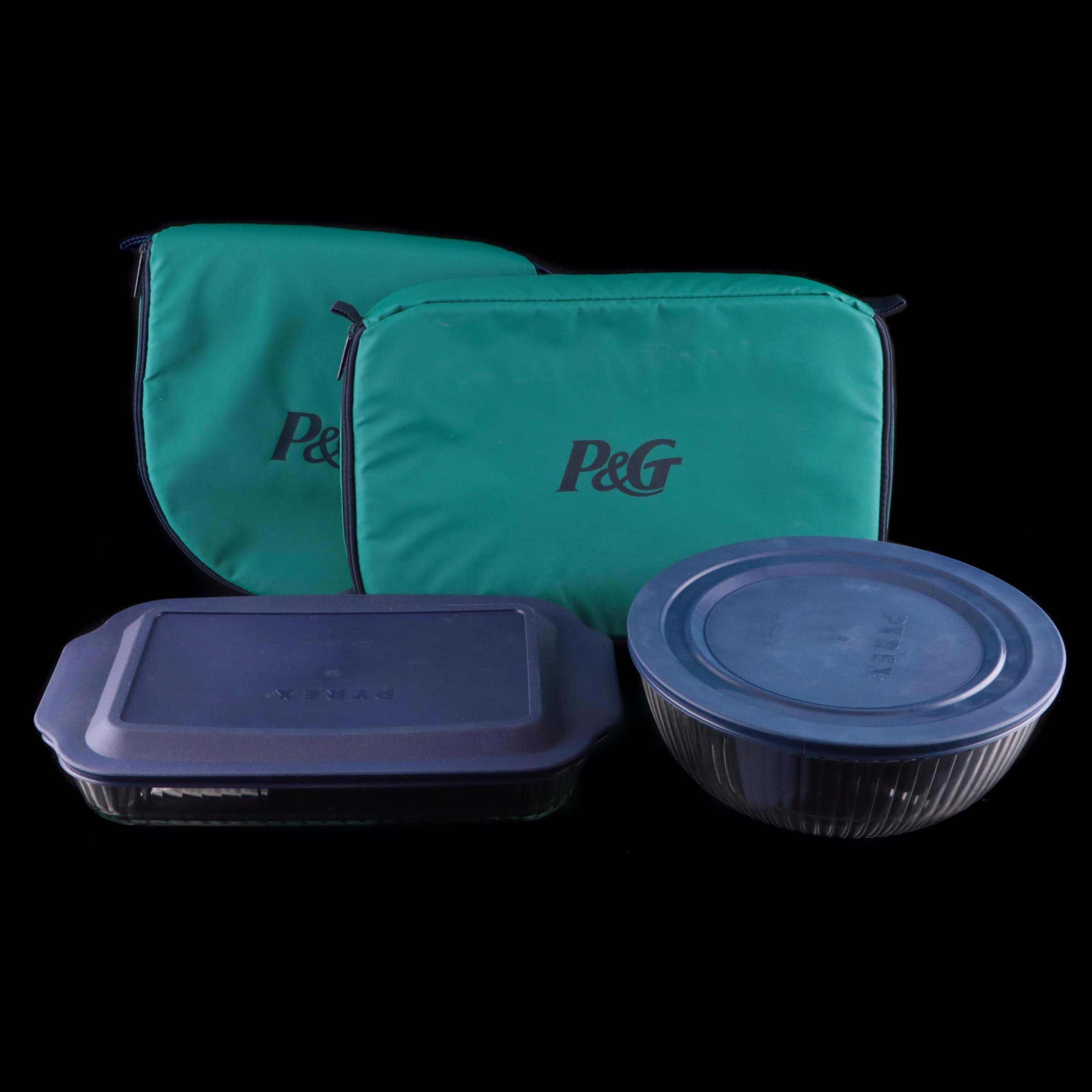 Pyrex Portable Bowls and Casserole Dish with More Pyrex Picnic Supplies