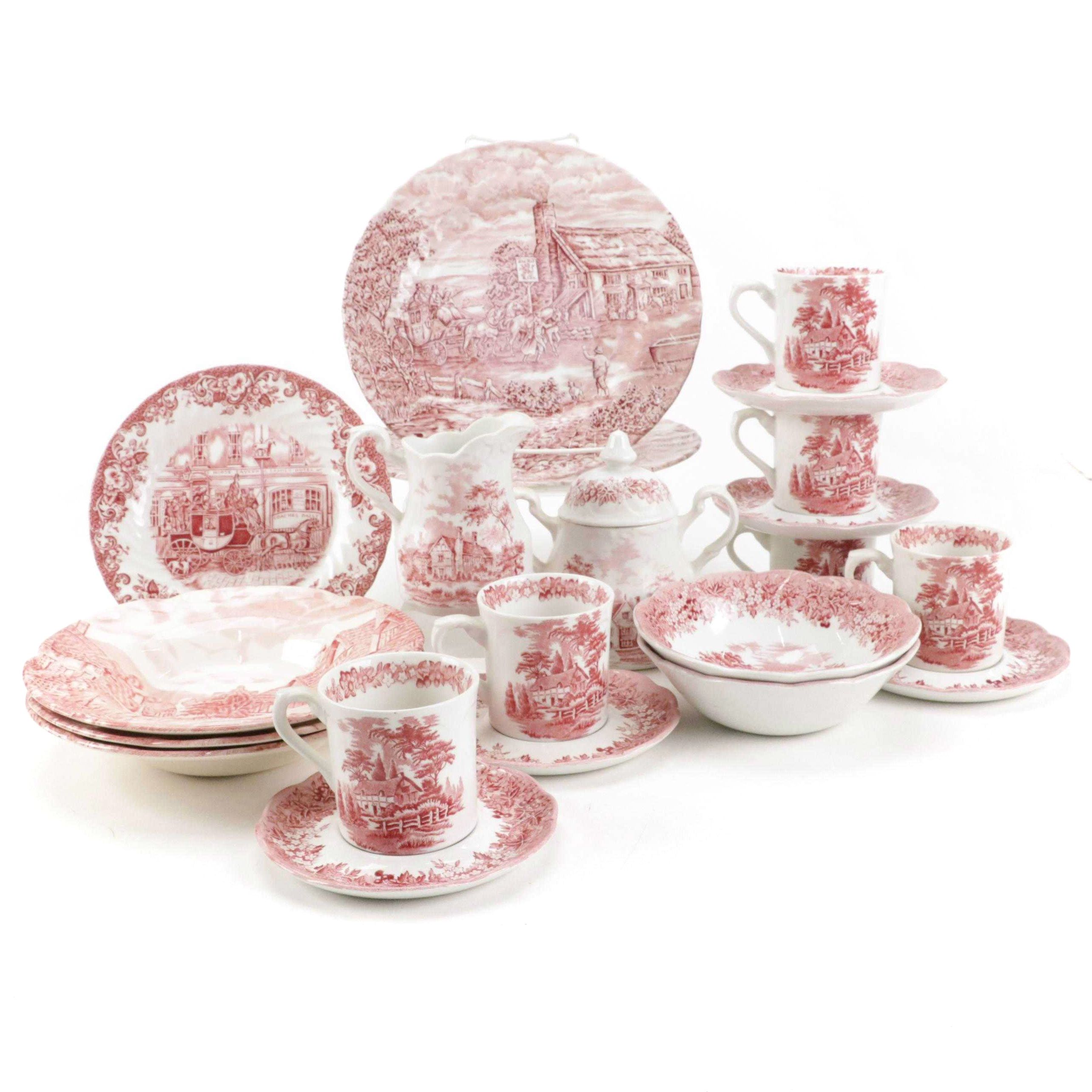 Bursley "The Post House" with More English Ceramic and Ironstone Dinnerware