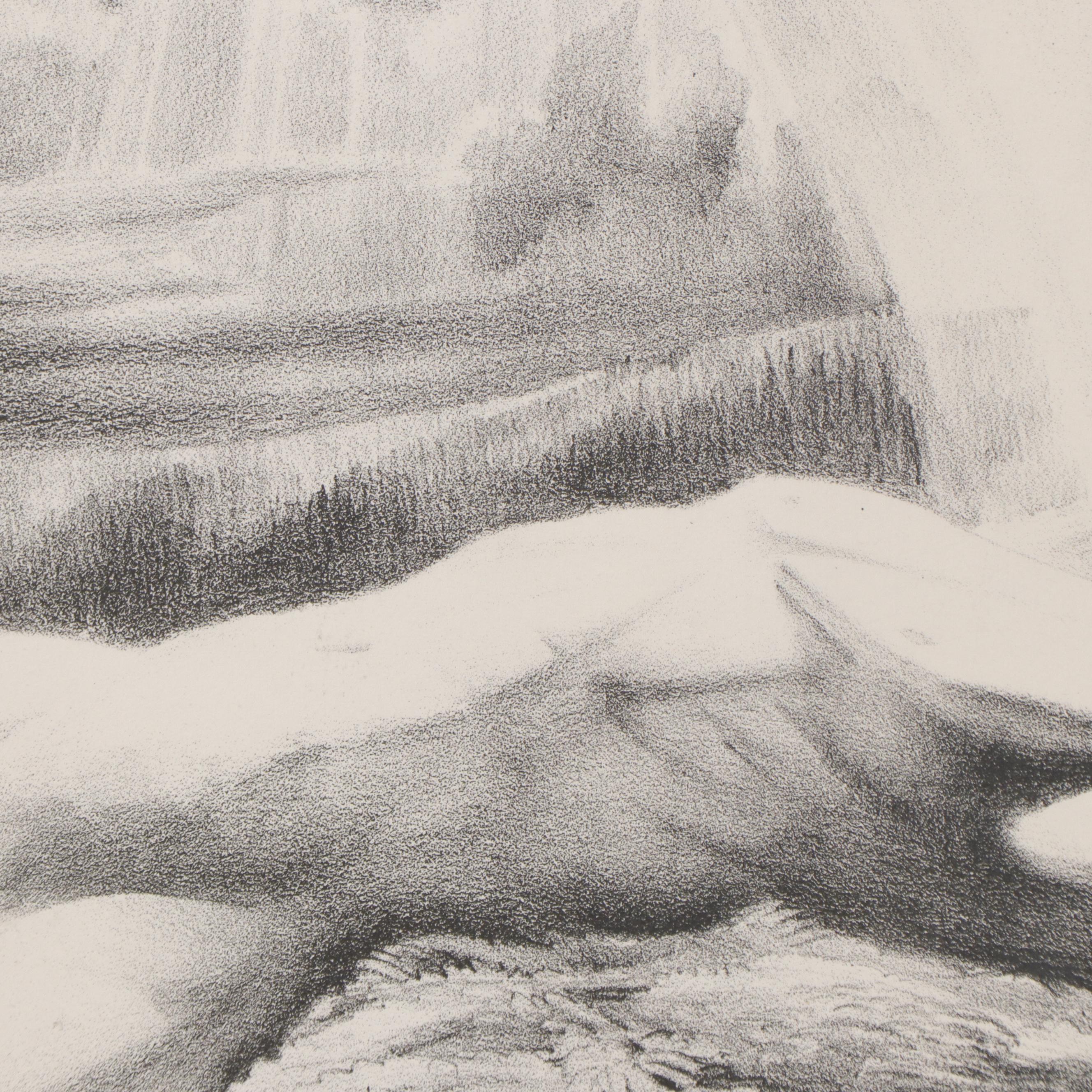 Lynd Ward Art Deco Lithograph of Reclining Male Nude