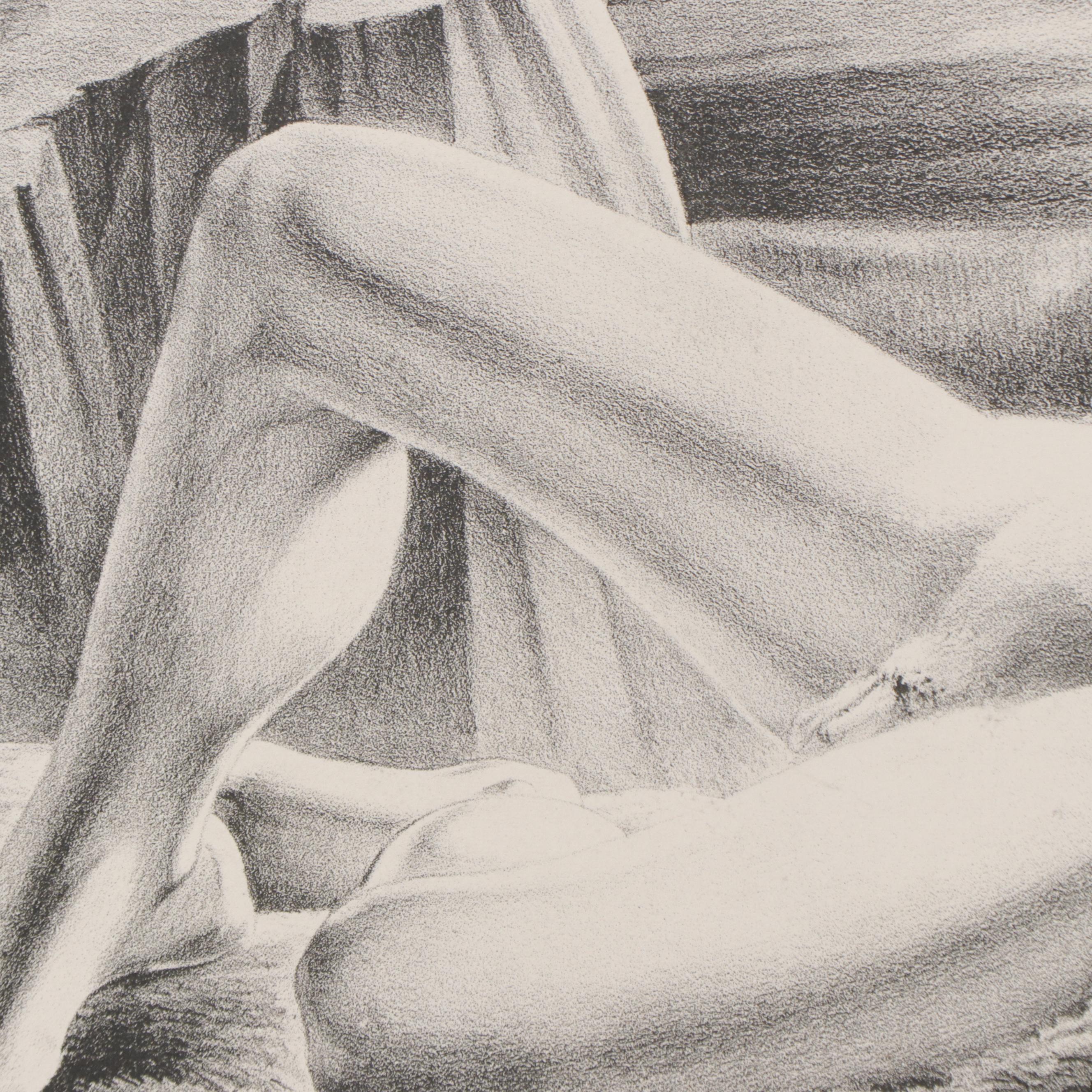 Lynd Ward Art Deco Lithograph of Reclining Male Nude
