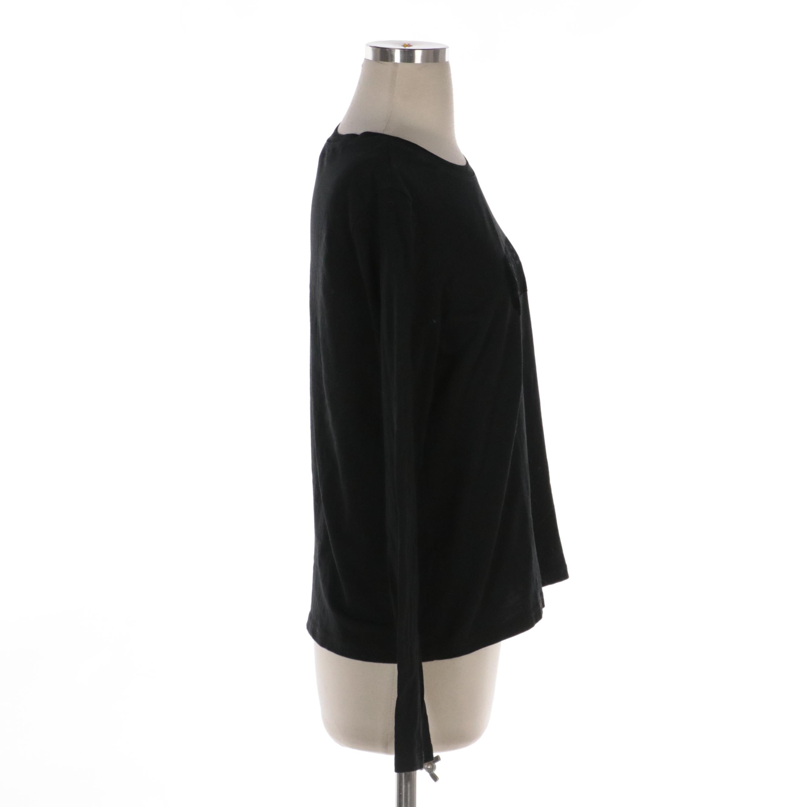 Chanel Uniform Black Long Sleeve Shirt