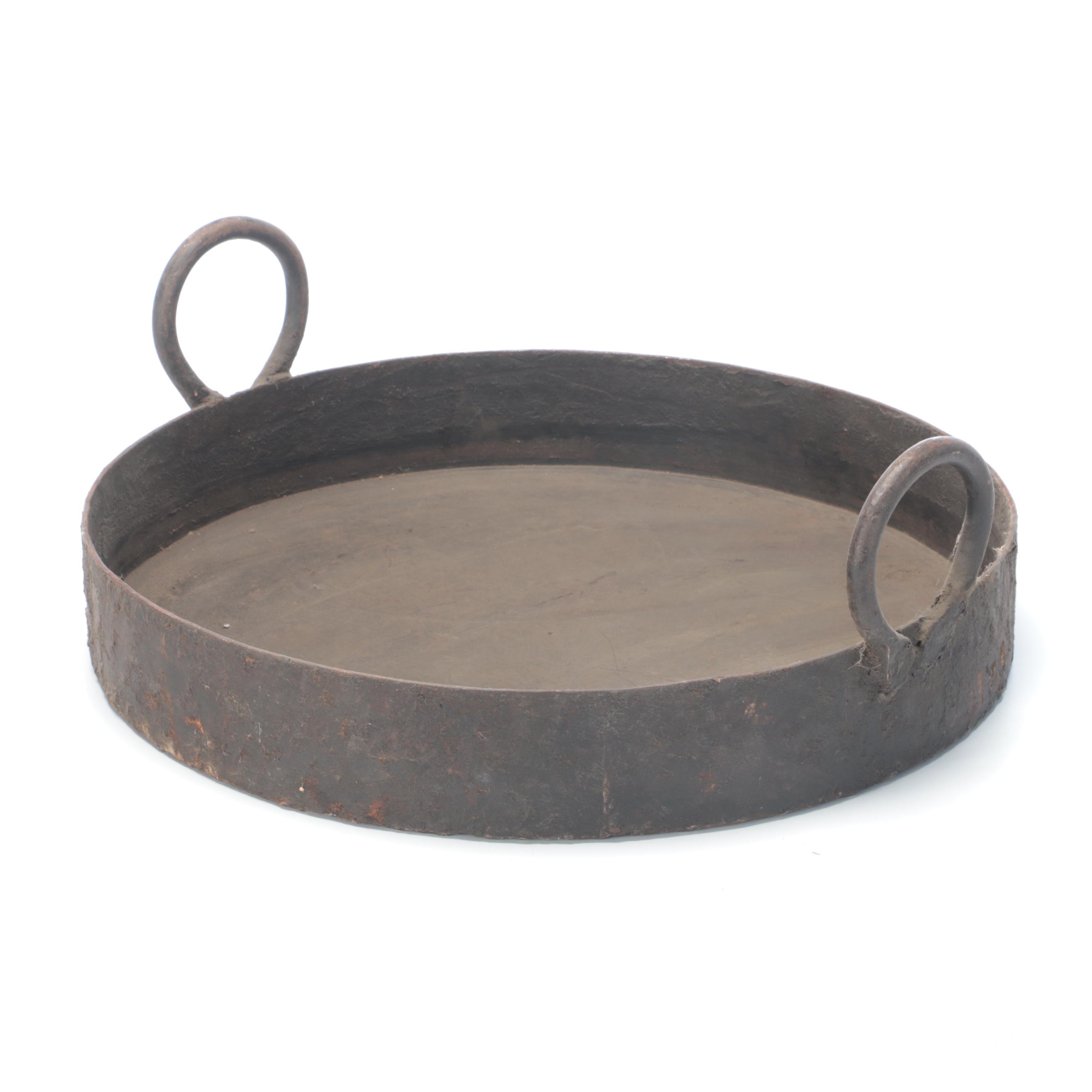 Cast Iron Tray with Ring Handles