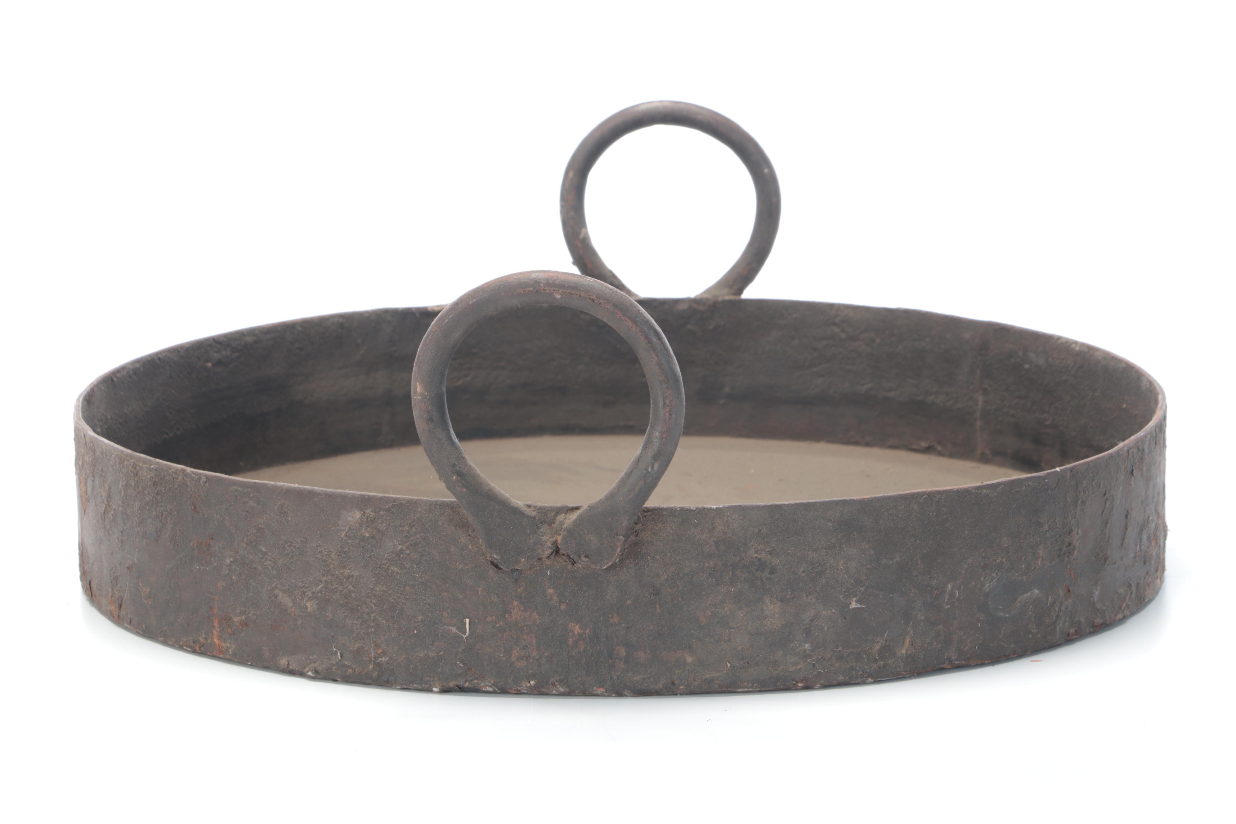 Cast Iron Tray with Ring Handles