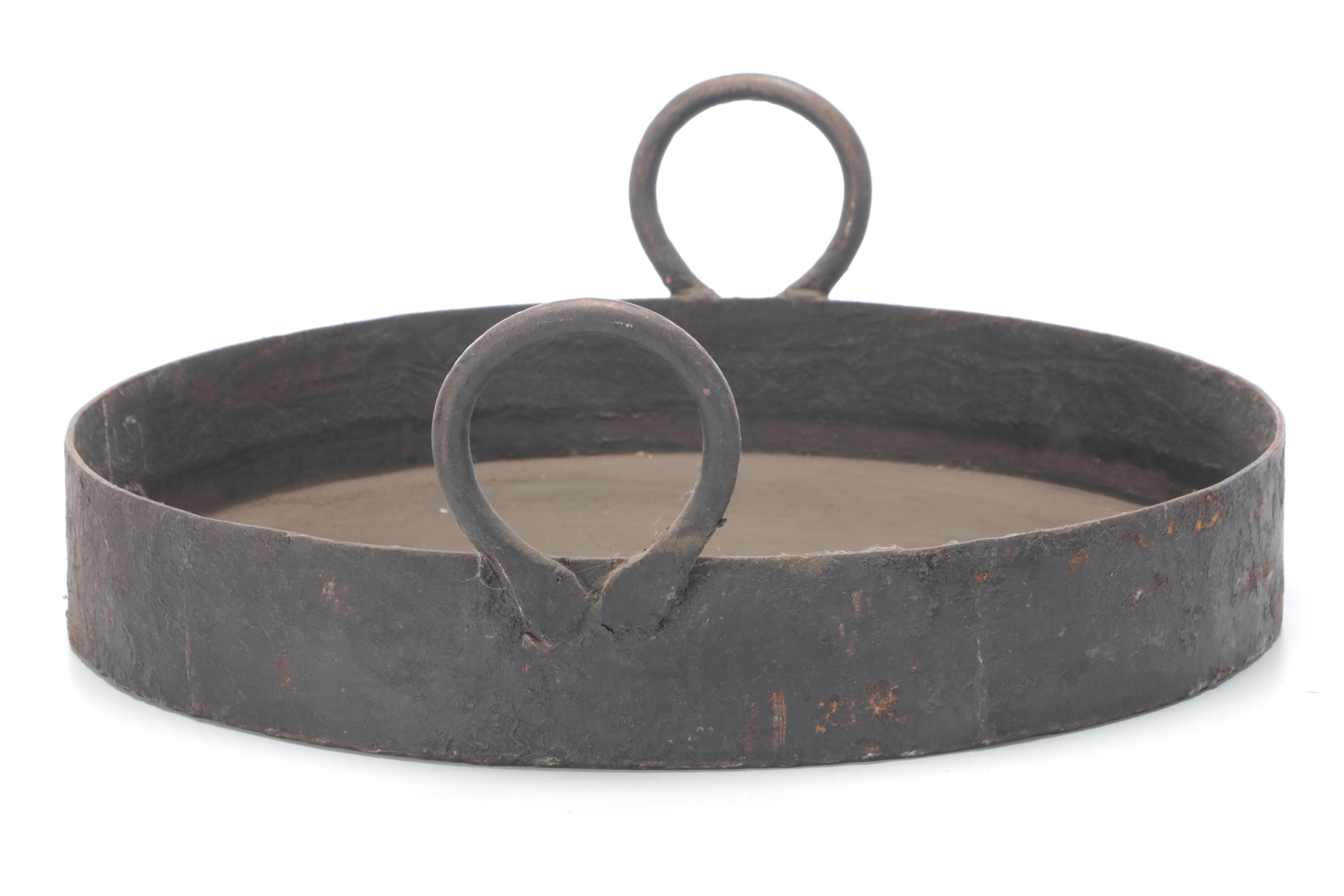 Cast Iron Tray with Ring Handles